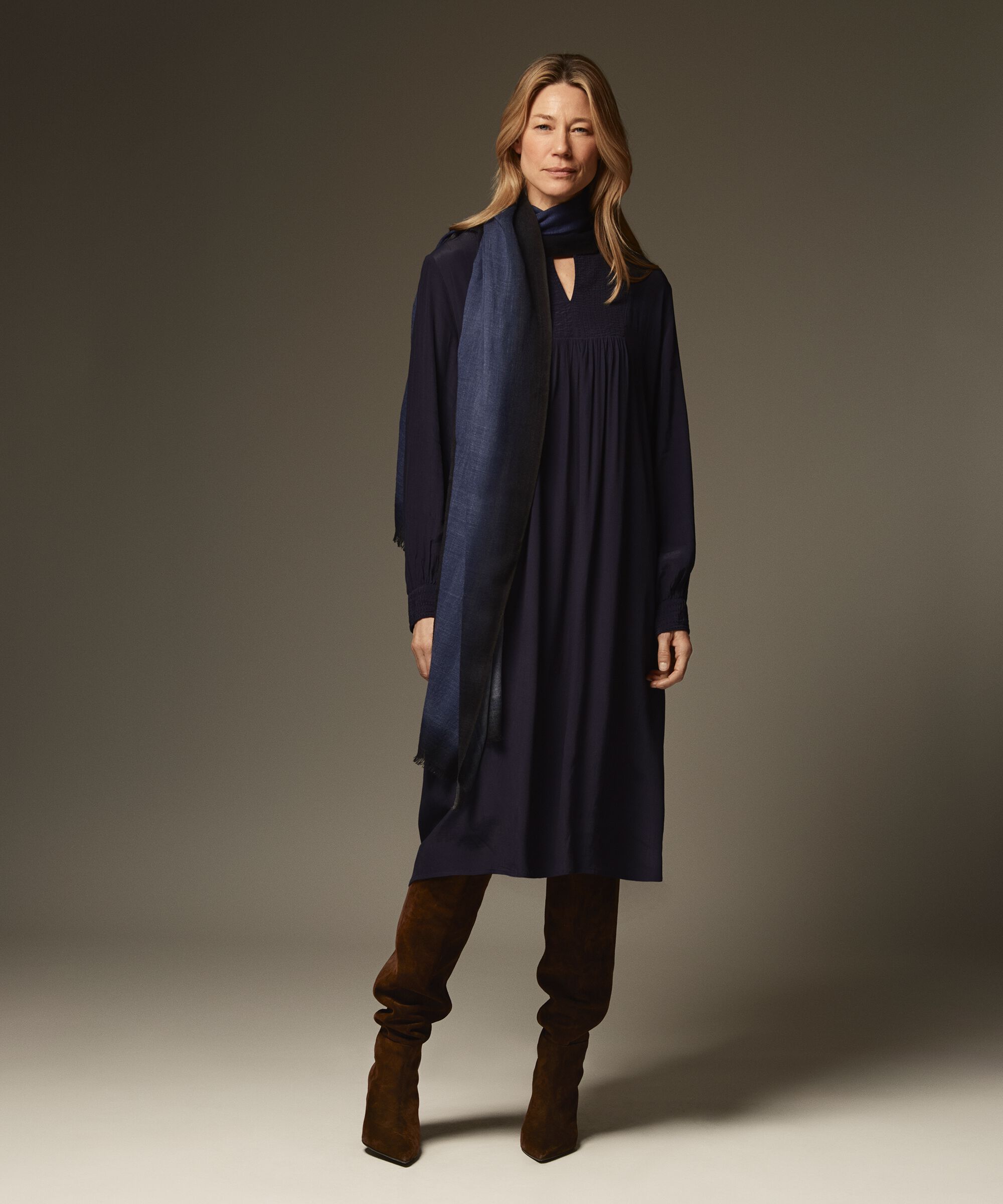Normata Dress, Navy Blazer