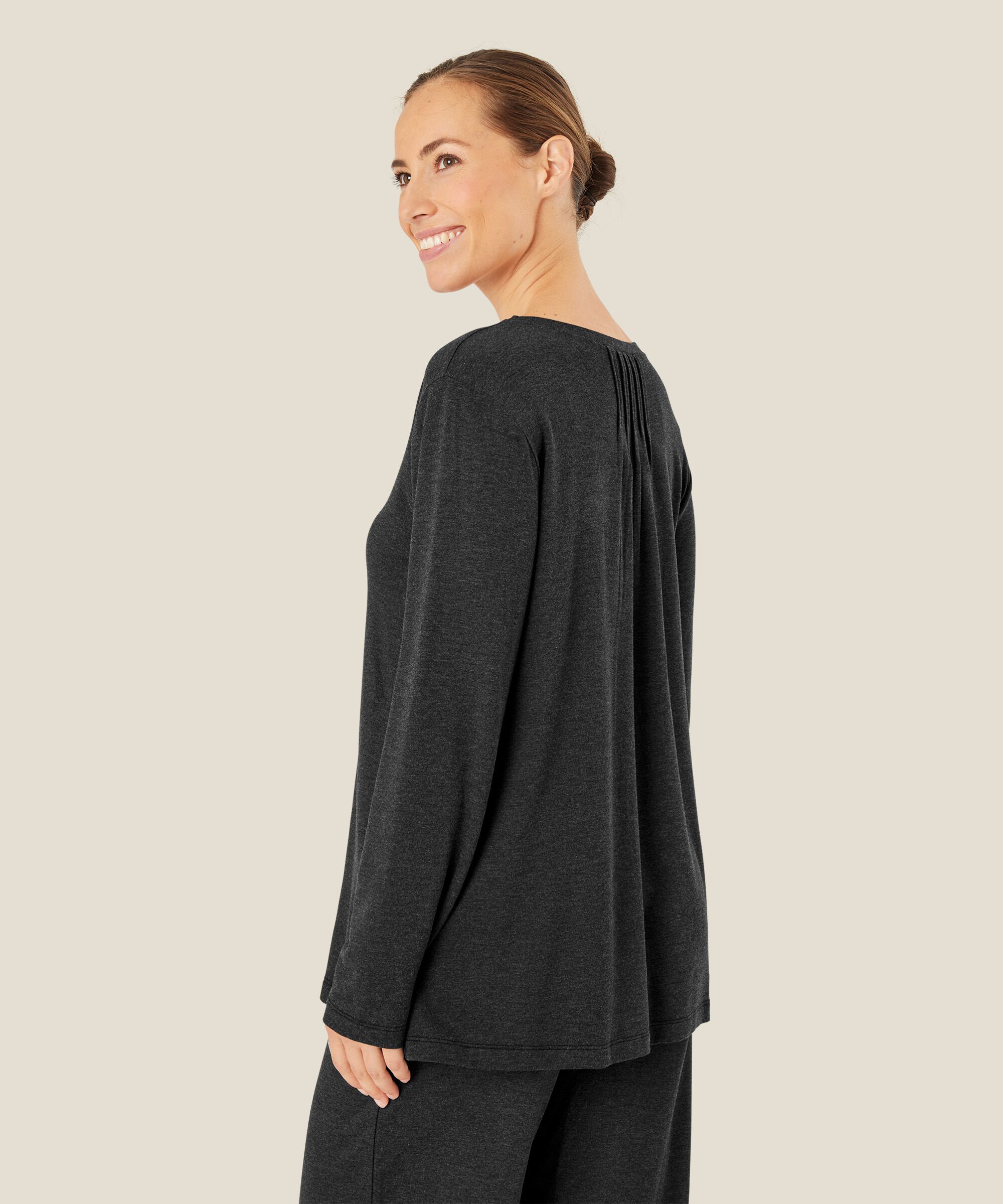 Berta JERSEY Top, D. Grey mel.