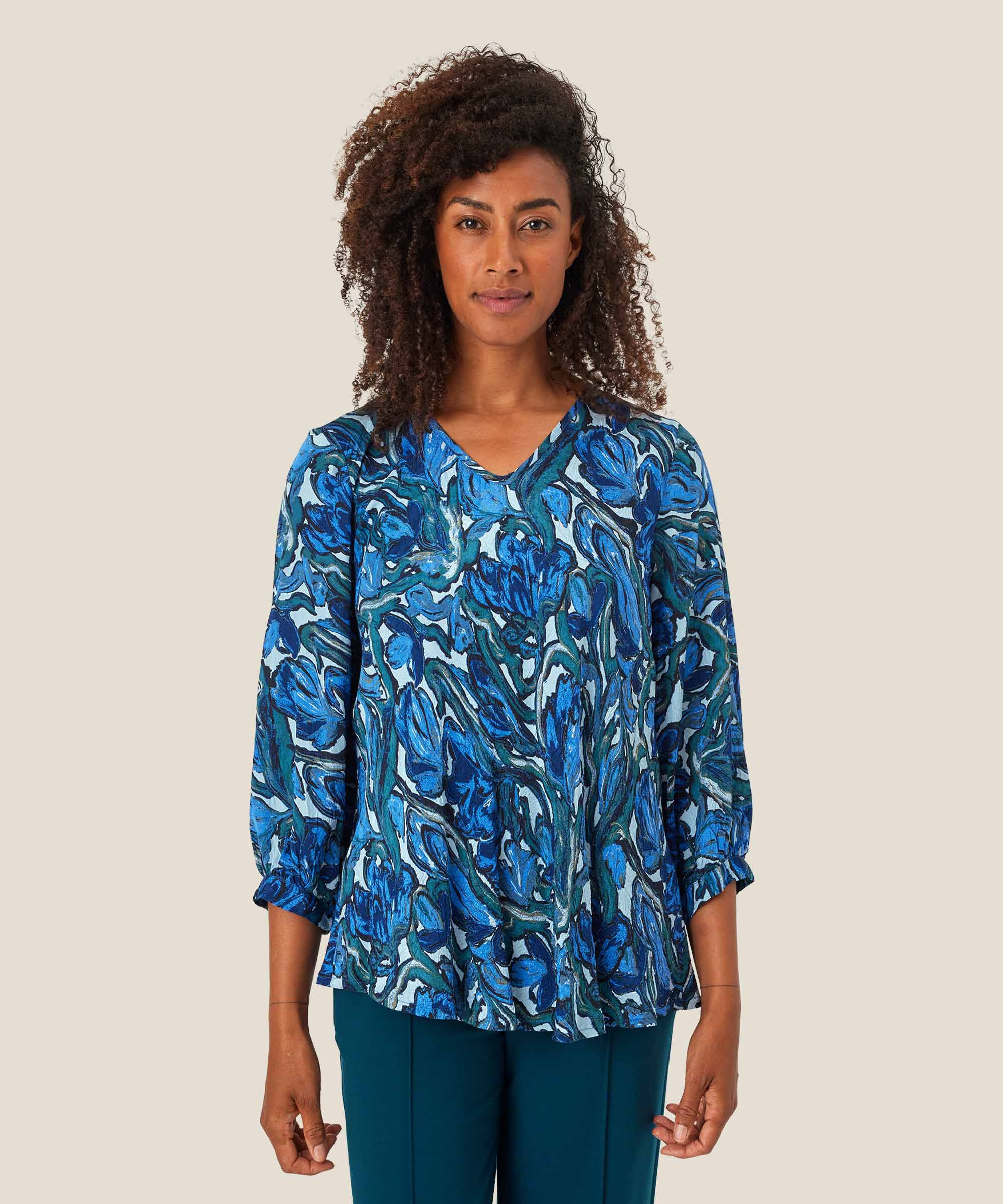 Katasis Blouse, Blue Fog