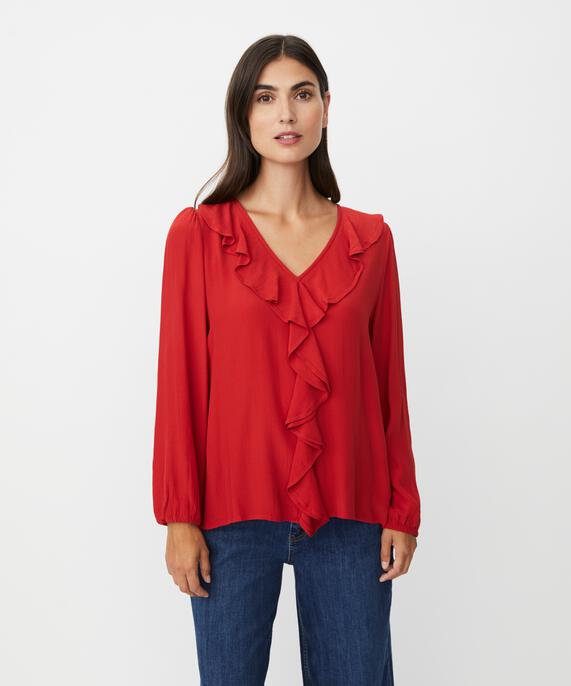 Beauna Blouse, Scarlet Sage
