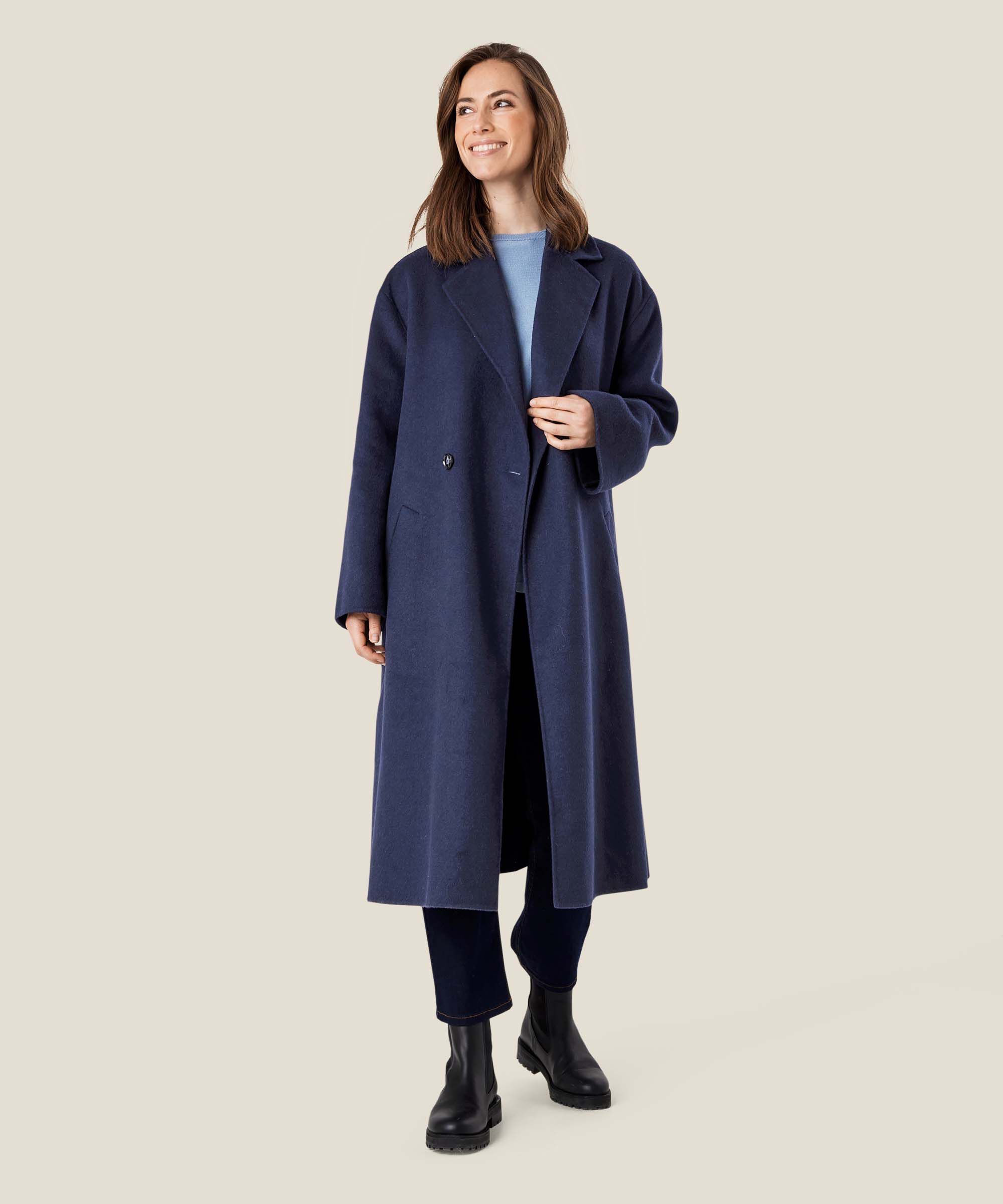 Tasha Wool Coat, Maritime Blue