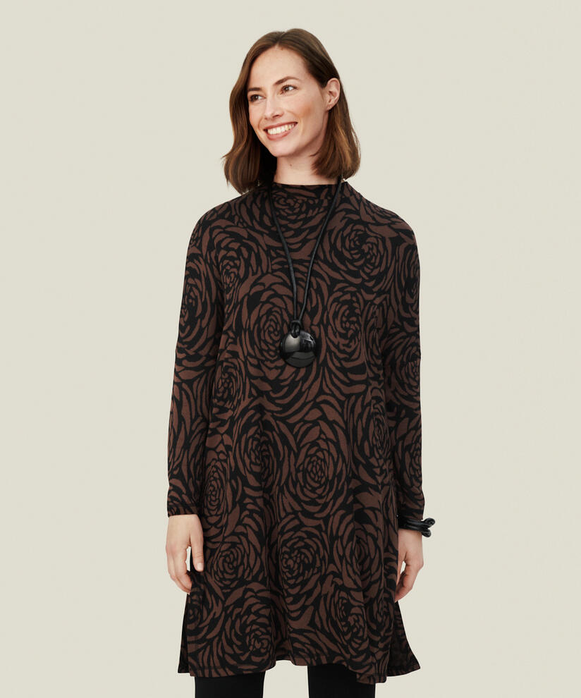 GRETHA JERSEY TUNIC, Chestnut