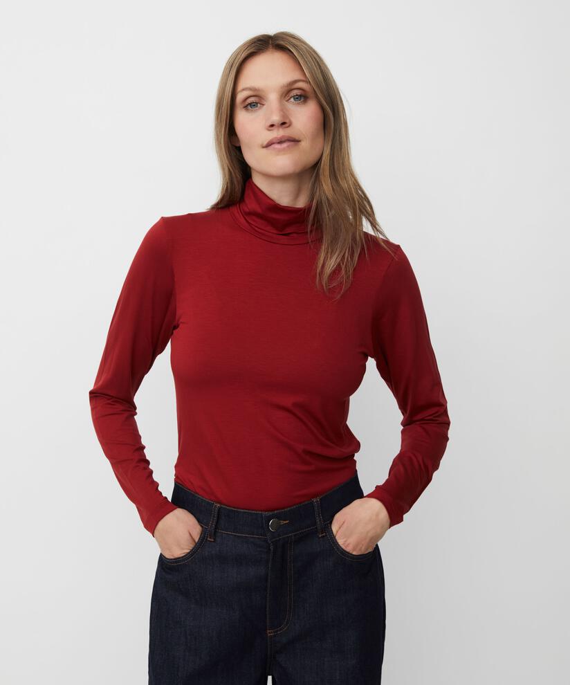 Brooklyn JERSEY Top, Red Dahlia