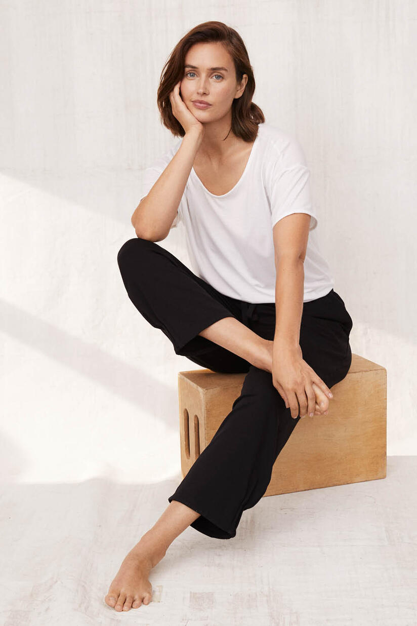 Binja JERSEY Top - White, PERSINI JERSEY TROUSERS - Black