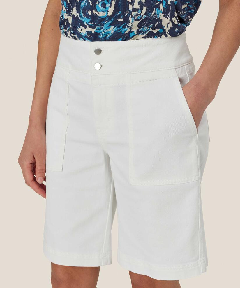 Pravaia Denim Shorts, White