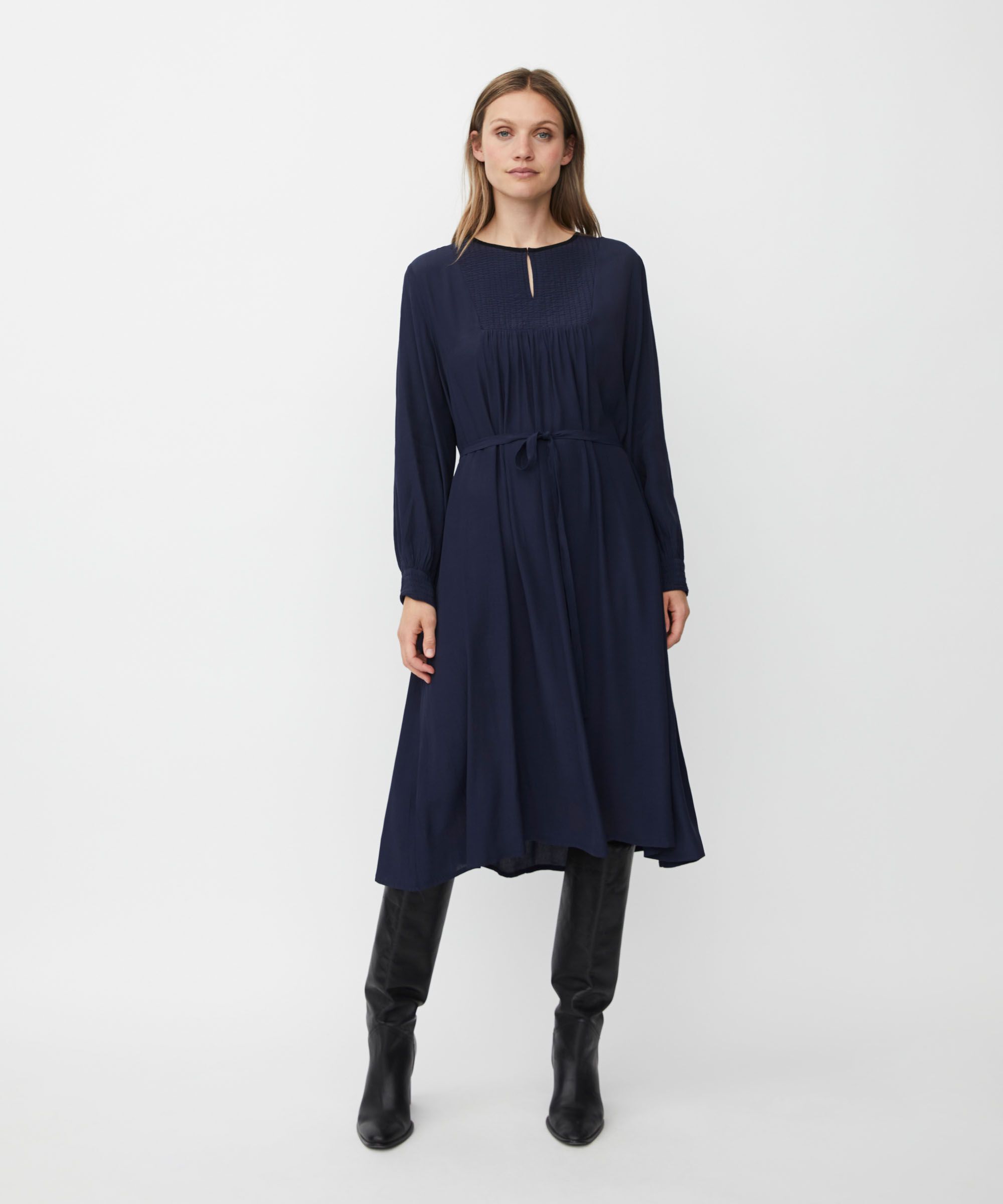 Normata Dress, Navy Blazer