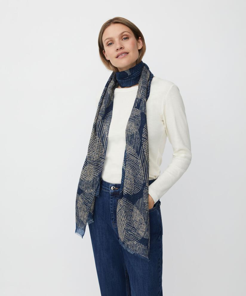 Arlonia Wool Scarf, Proven Blue