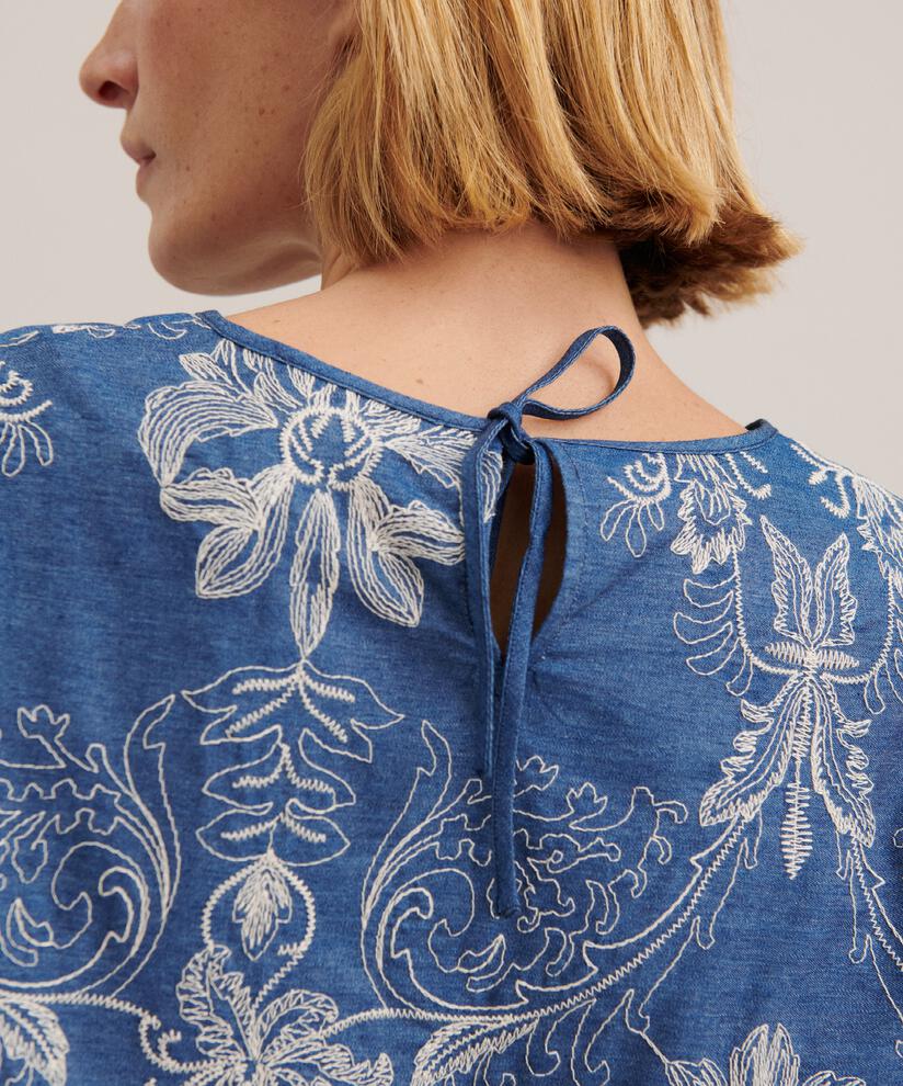 Basilia Blouse, Blue Denim