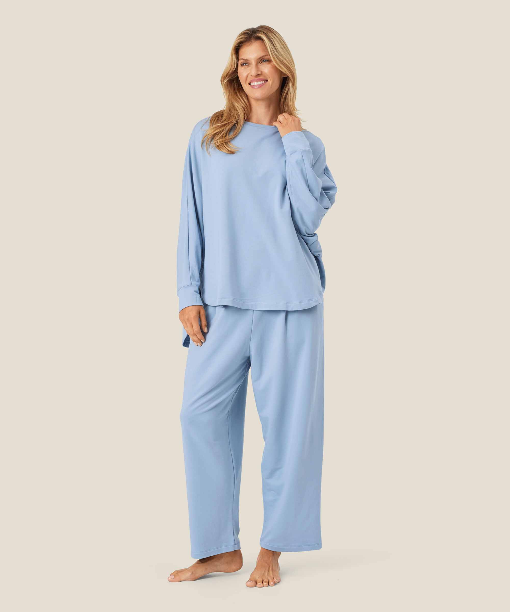 Dema Jersey Top, Blue Fog