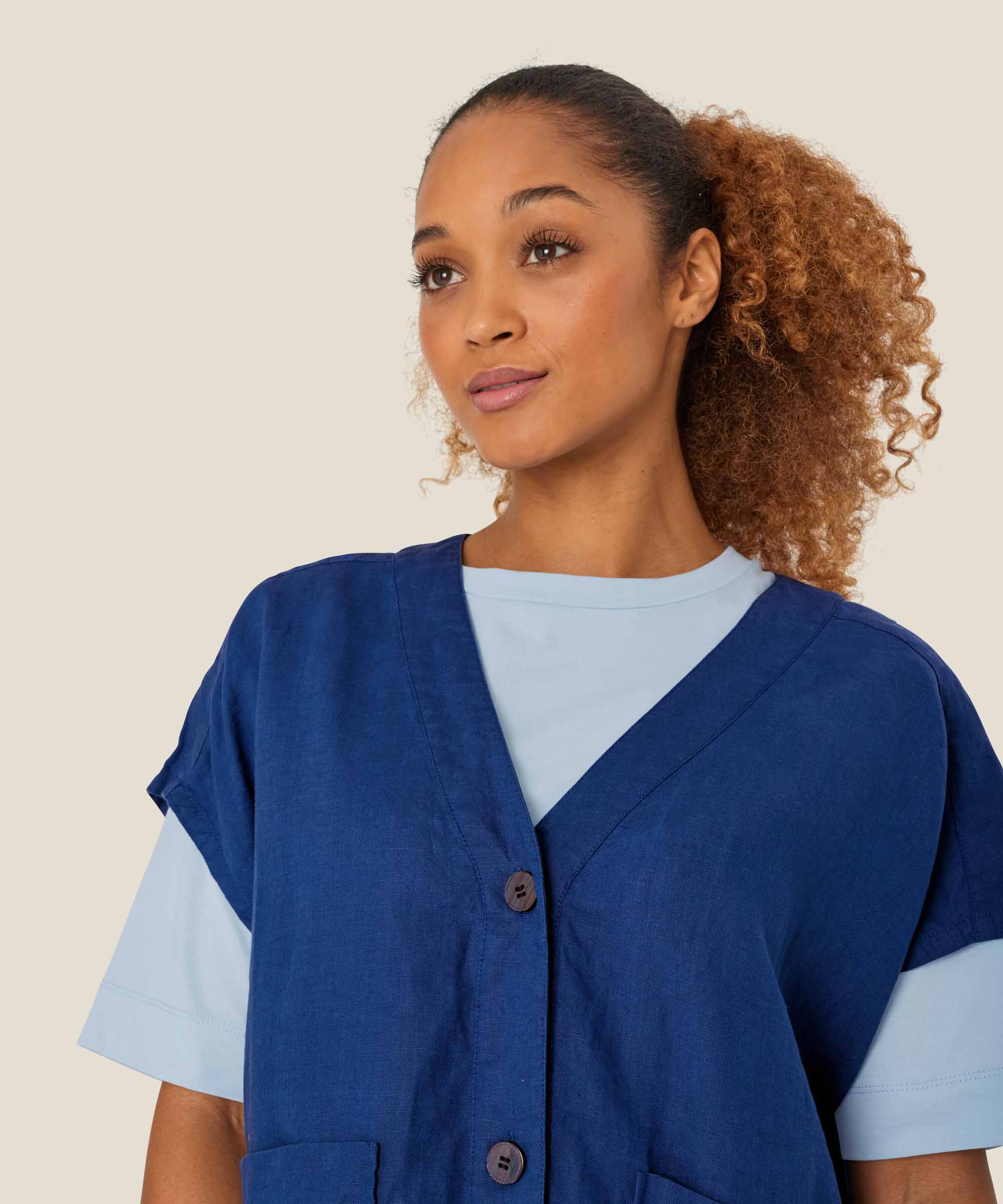 Idoro Shirt, Navy Peony