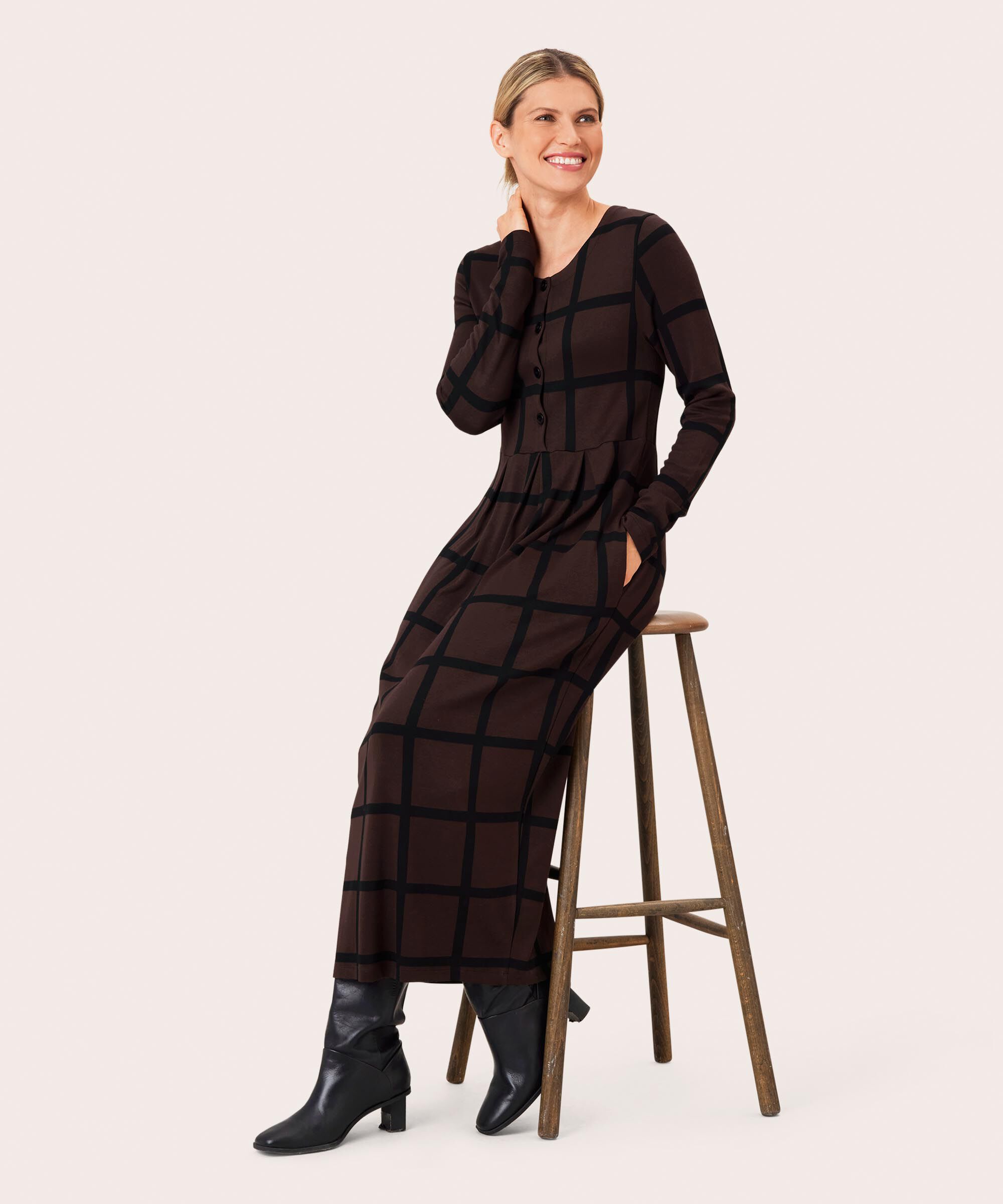 Nilana JERSEY Dress, Coffee Bean