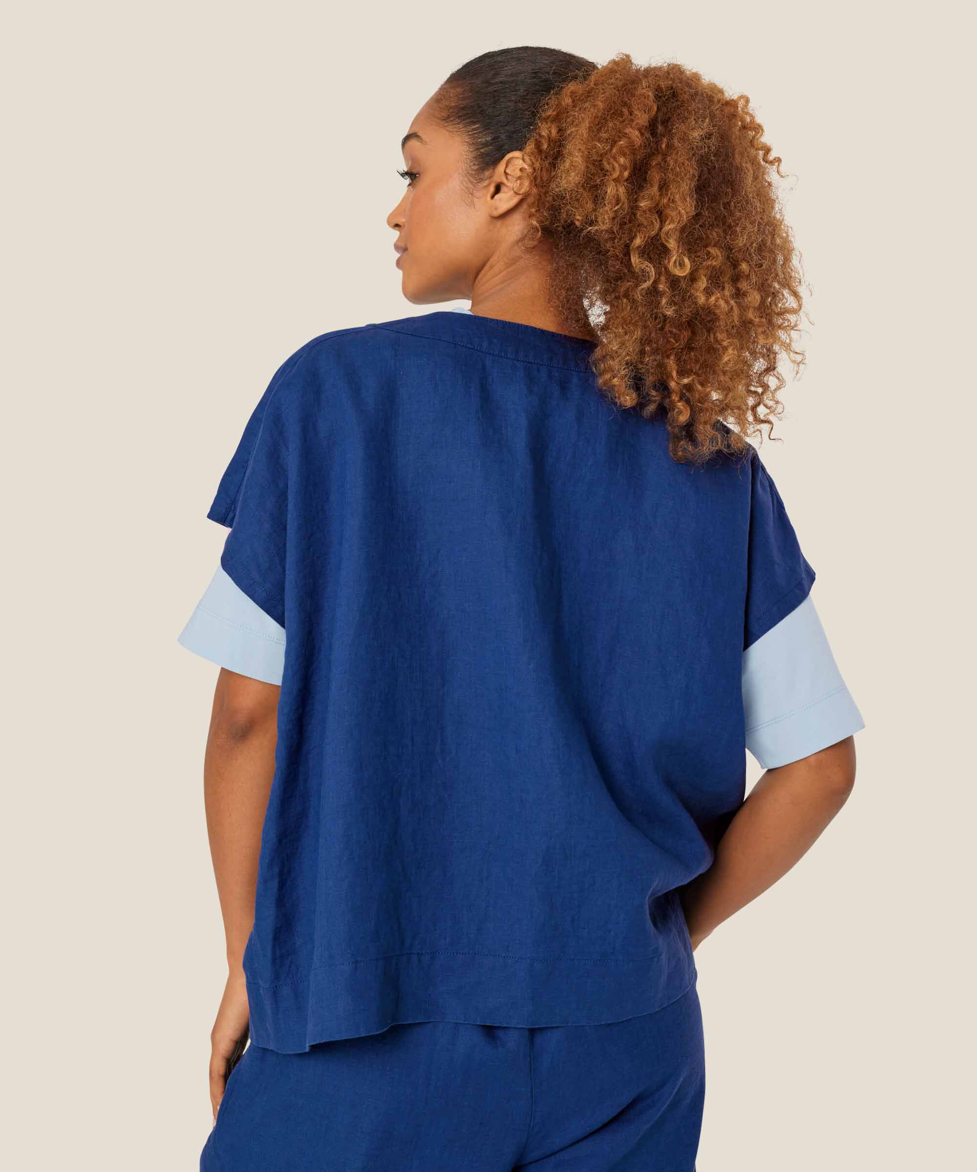 Idoro Shirt, Navy Peony