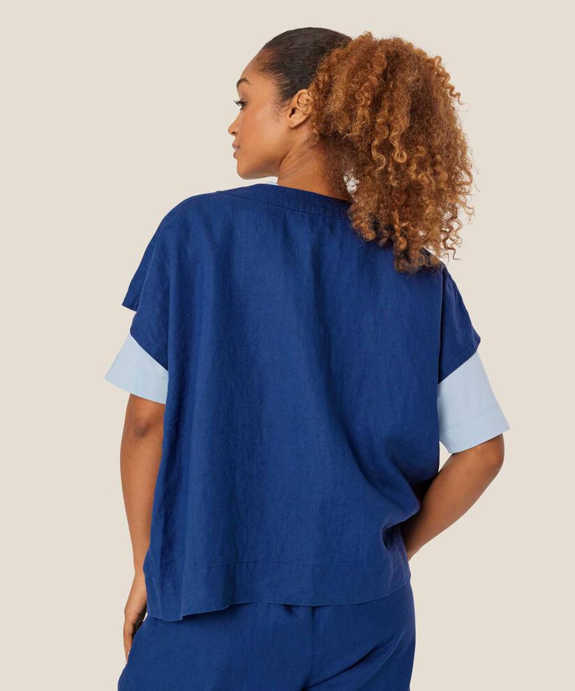 Idoro Shirt, Navy Peony