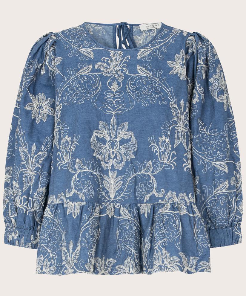 Basilia Blouse, Blue Denim