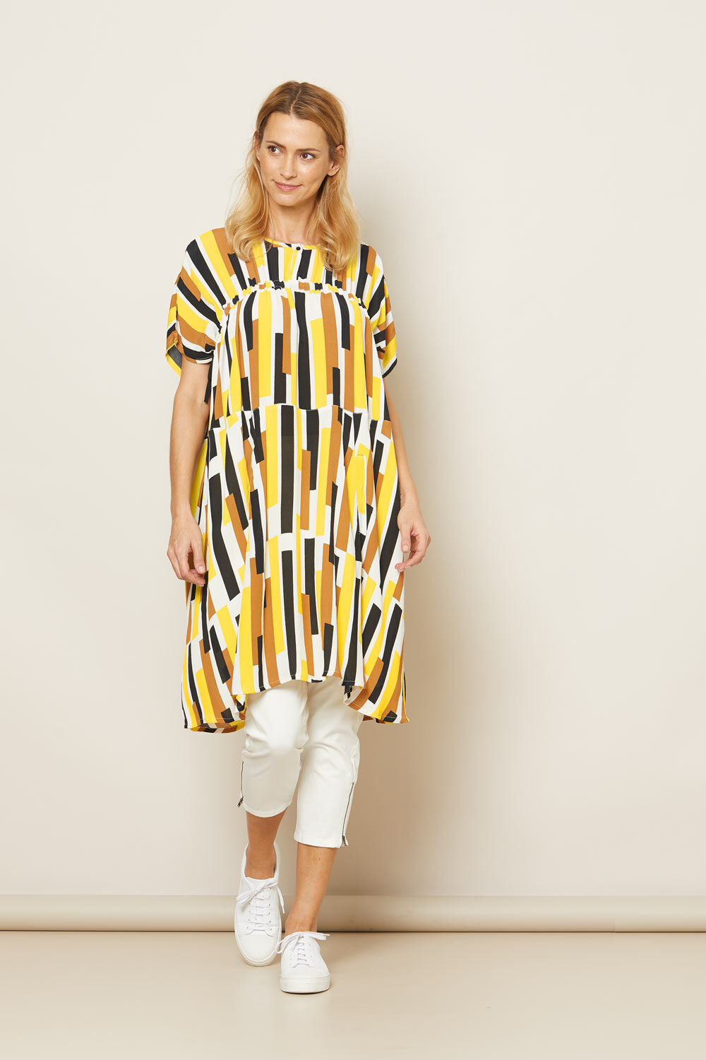 OANA DRESS, Cream gold