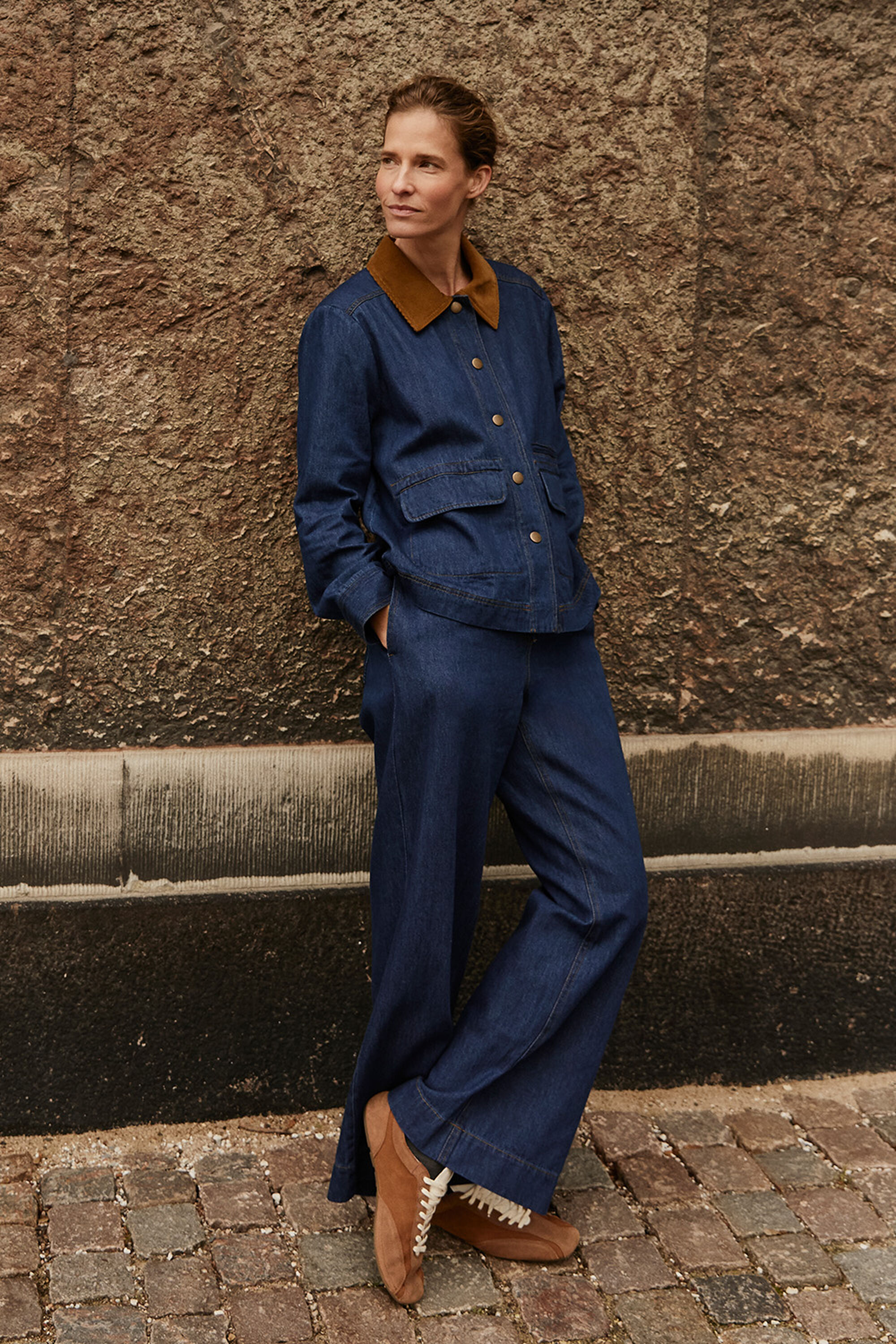 Julemi Denim Jacket - Dark Denim, Polyxena Denim Trousers - Dark Denim