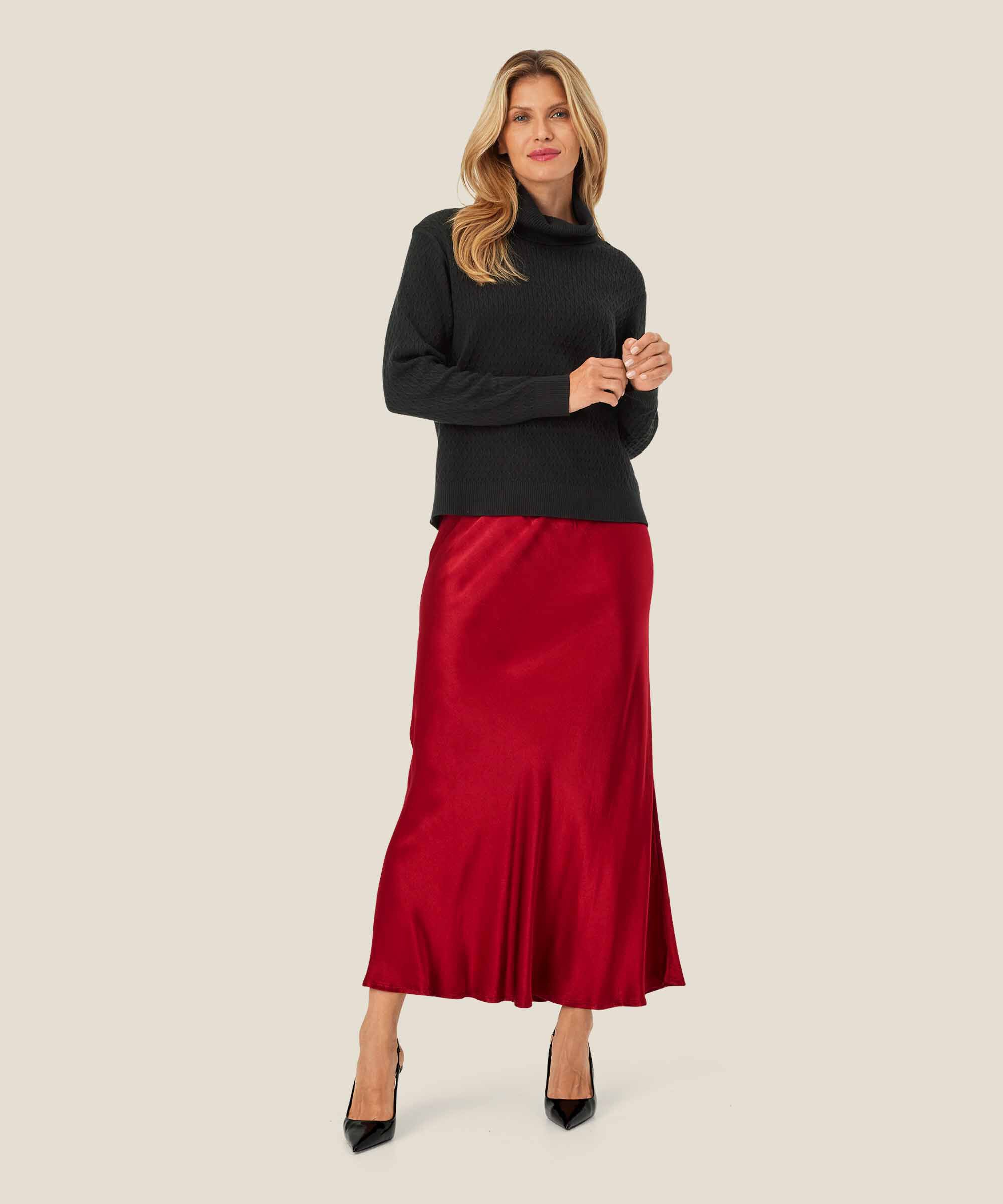 Sybil Skirt, Red Dahlia