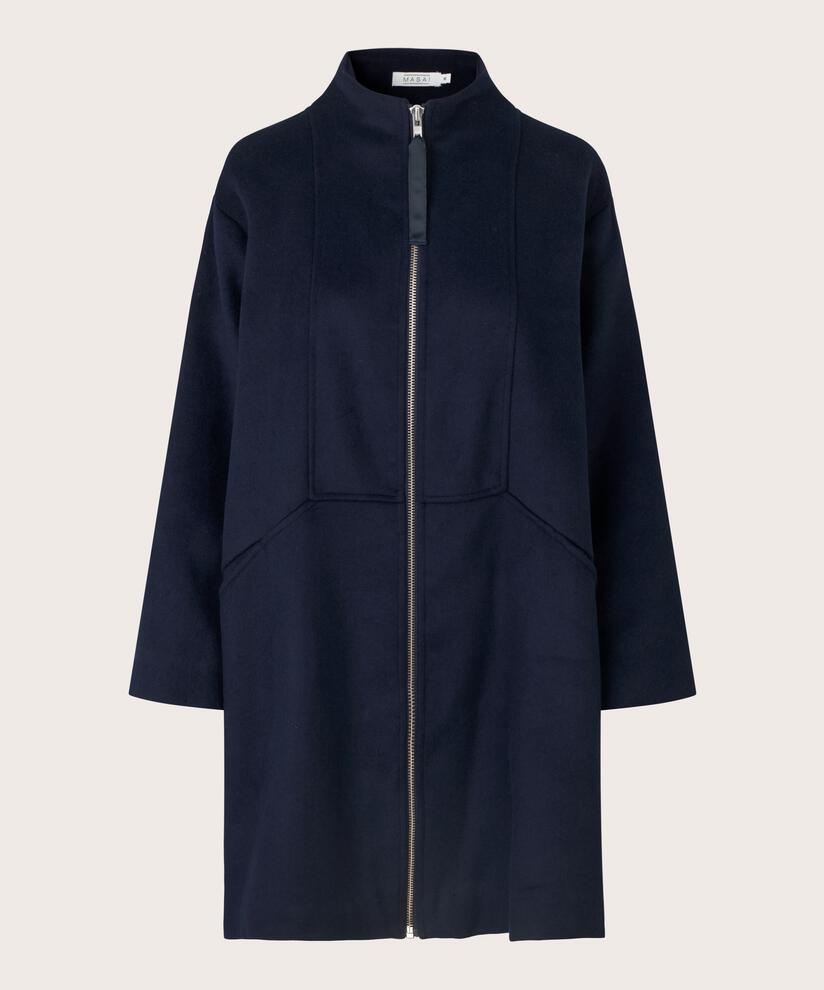 Thorvi Wool Coat, Navy Blazer
