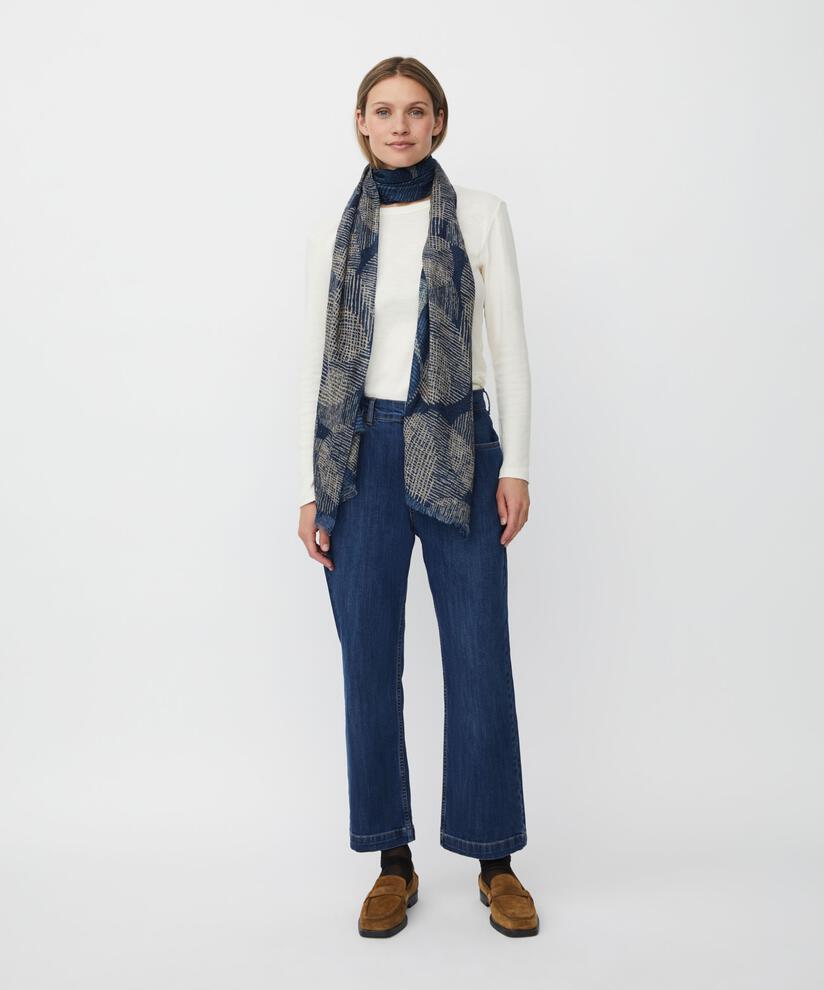 Arlonia Wool Scarf, Proven Blue