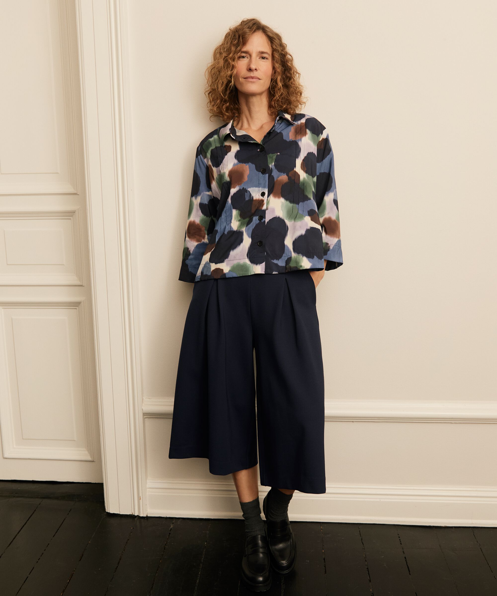 Parmona JERSEY Trousers, Navy Blazer