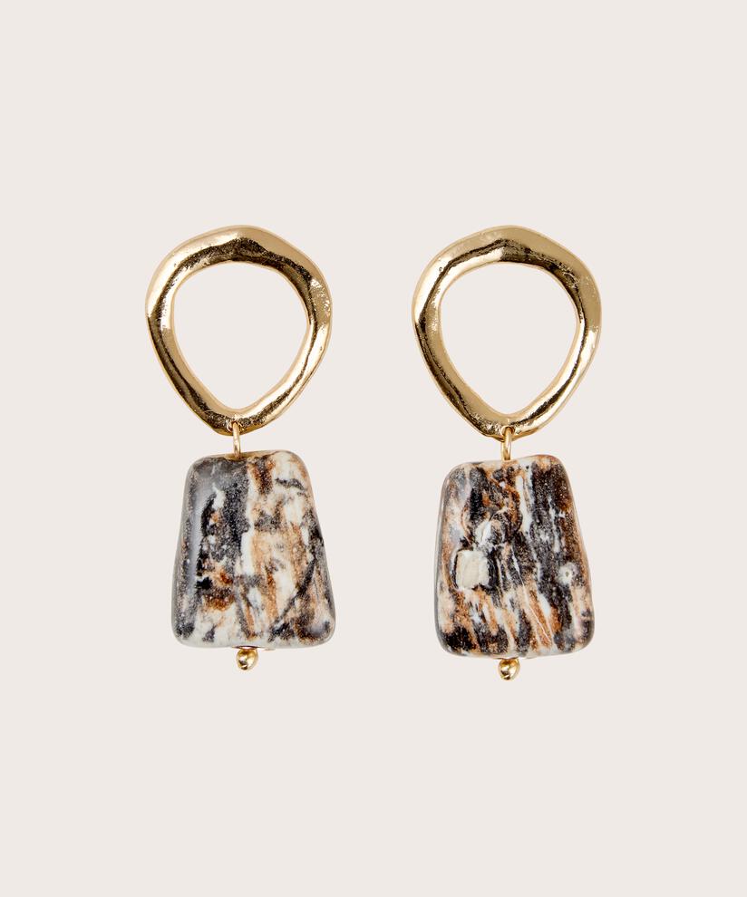 Remi Earrings, Coffee Bean