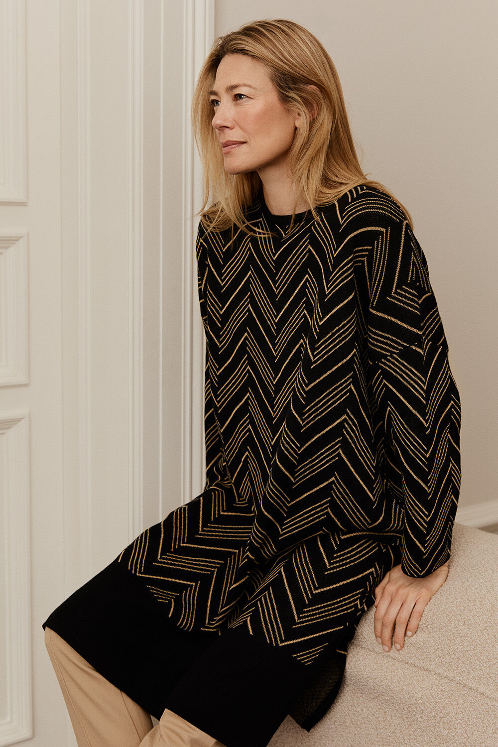 Nuska Dress - Black, Pertonilla Trousers - Travertine