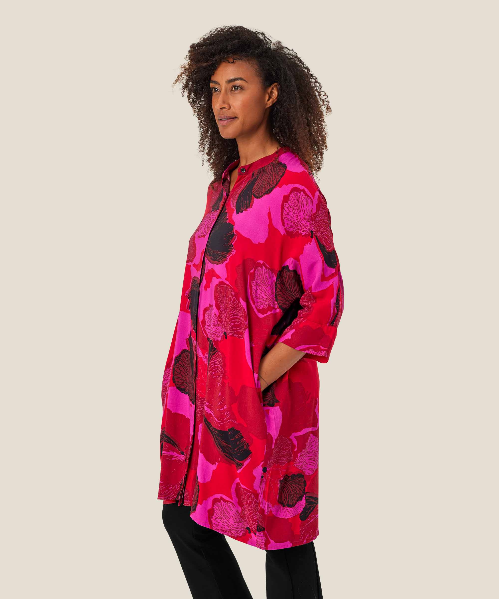 Iosetta Shirt Dress, Haute Red