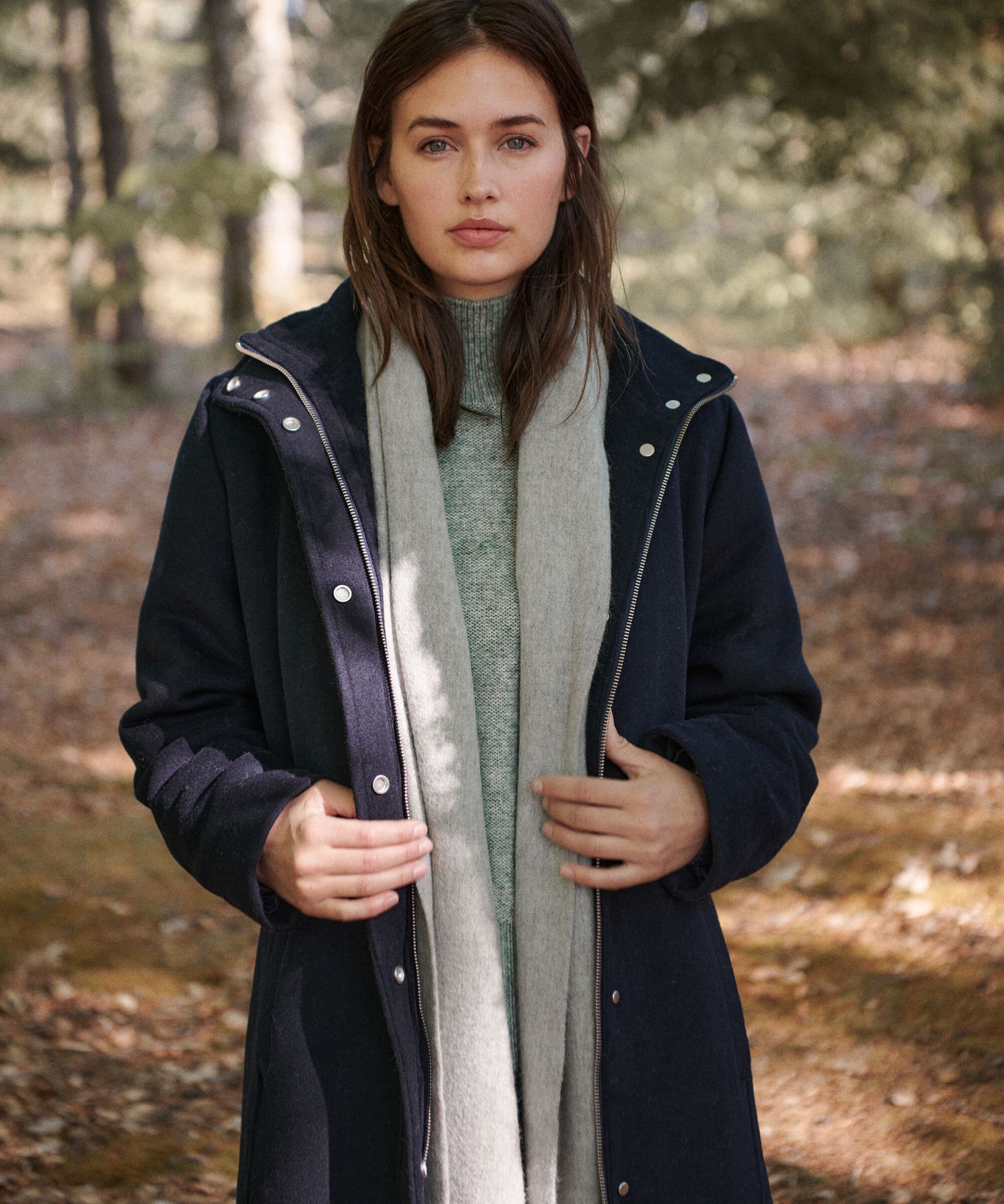 Trine Wool Coat, Navy