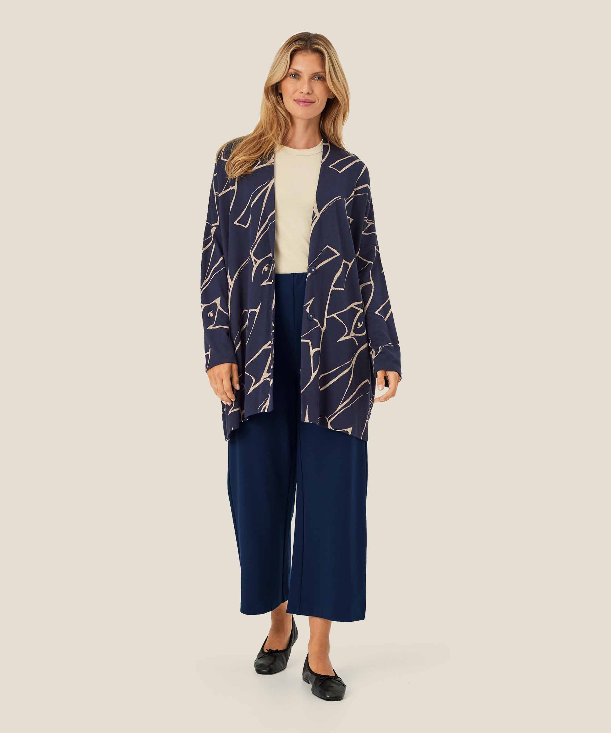 Ilkal JERSEY Cardigan, Navy Blazer