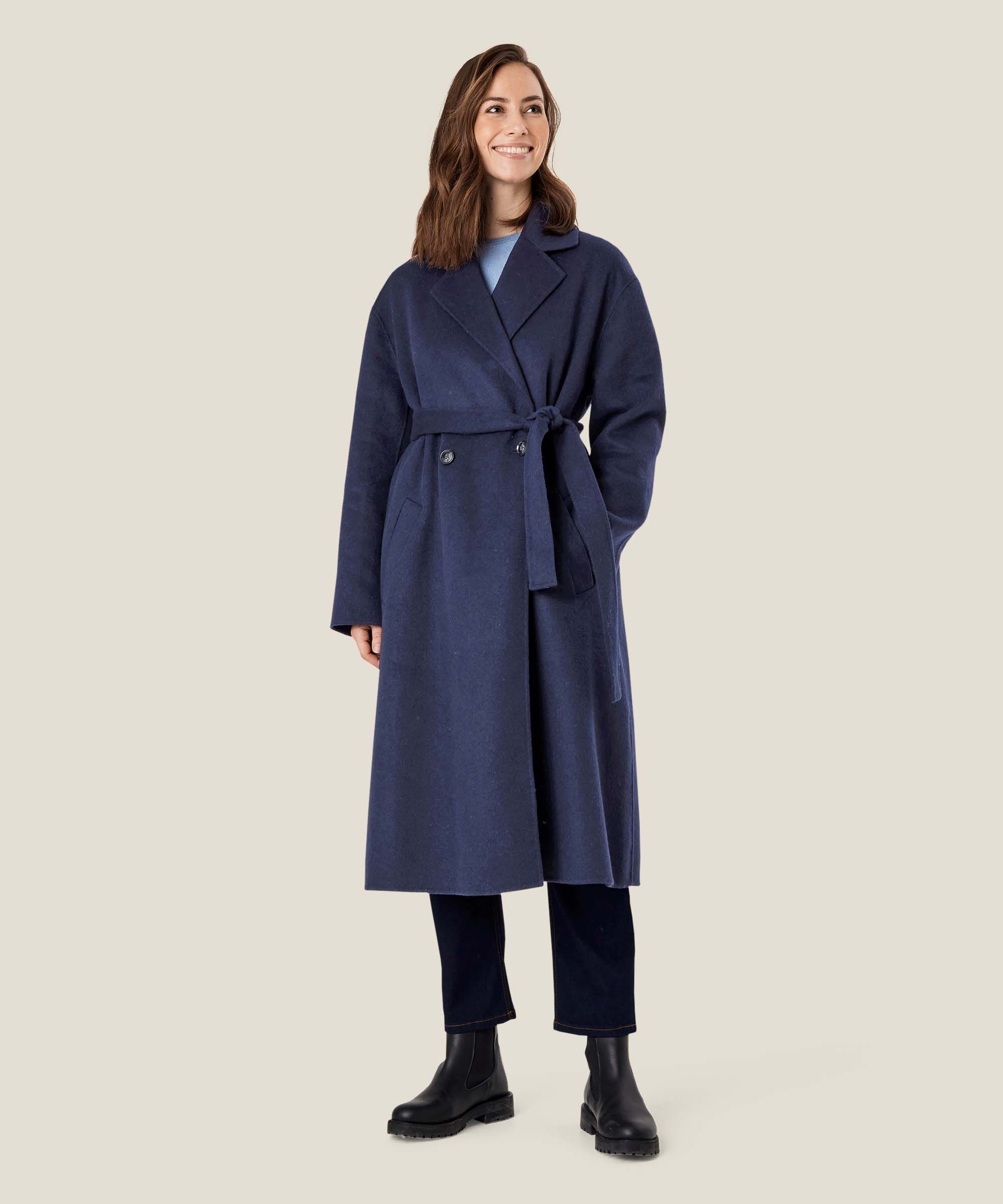 Tasha Wool Coat, Maritime Blue