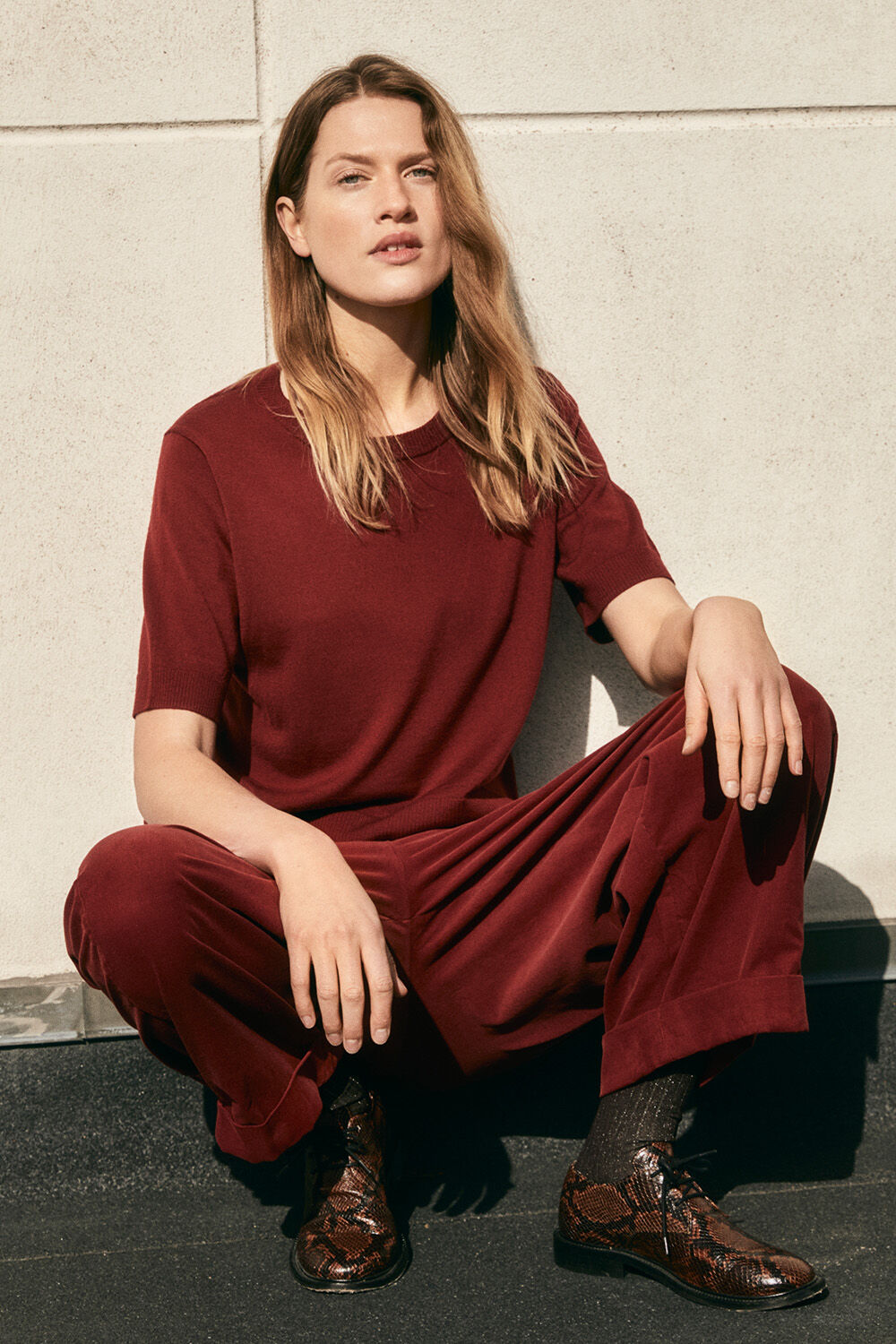 Fallana Wool Jumper - Russet Brown, Polira Trousers - Russet Brown