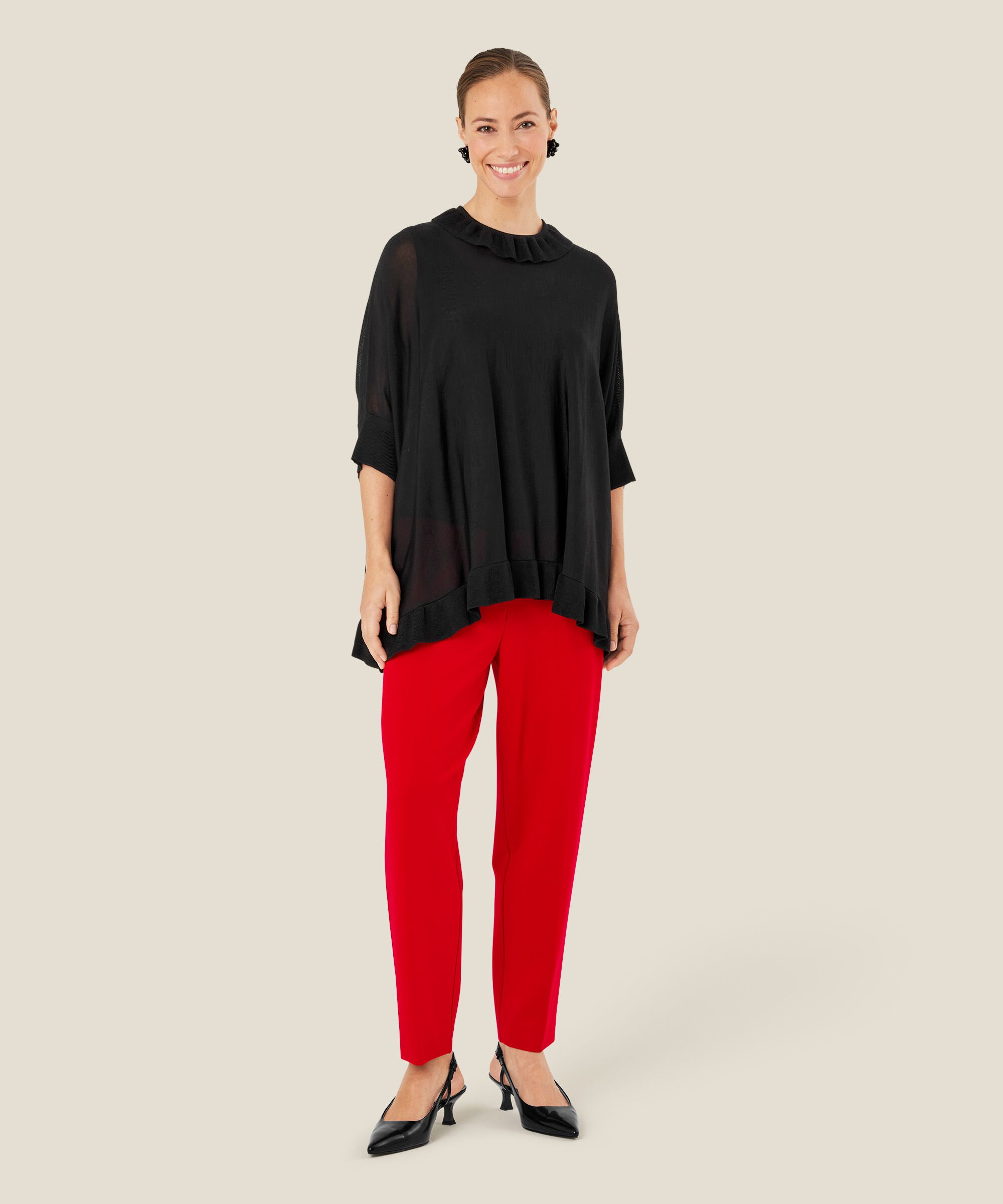 Pomala JERSEY Trousers, Scarlet Sage