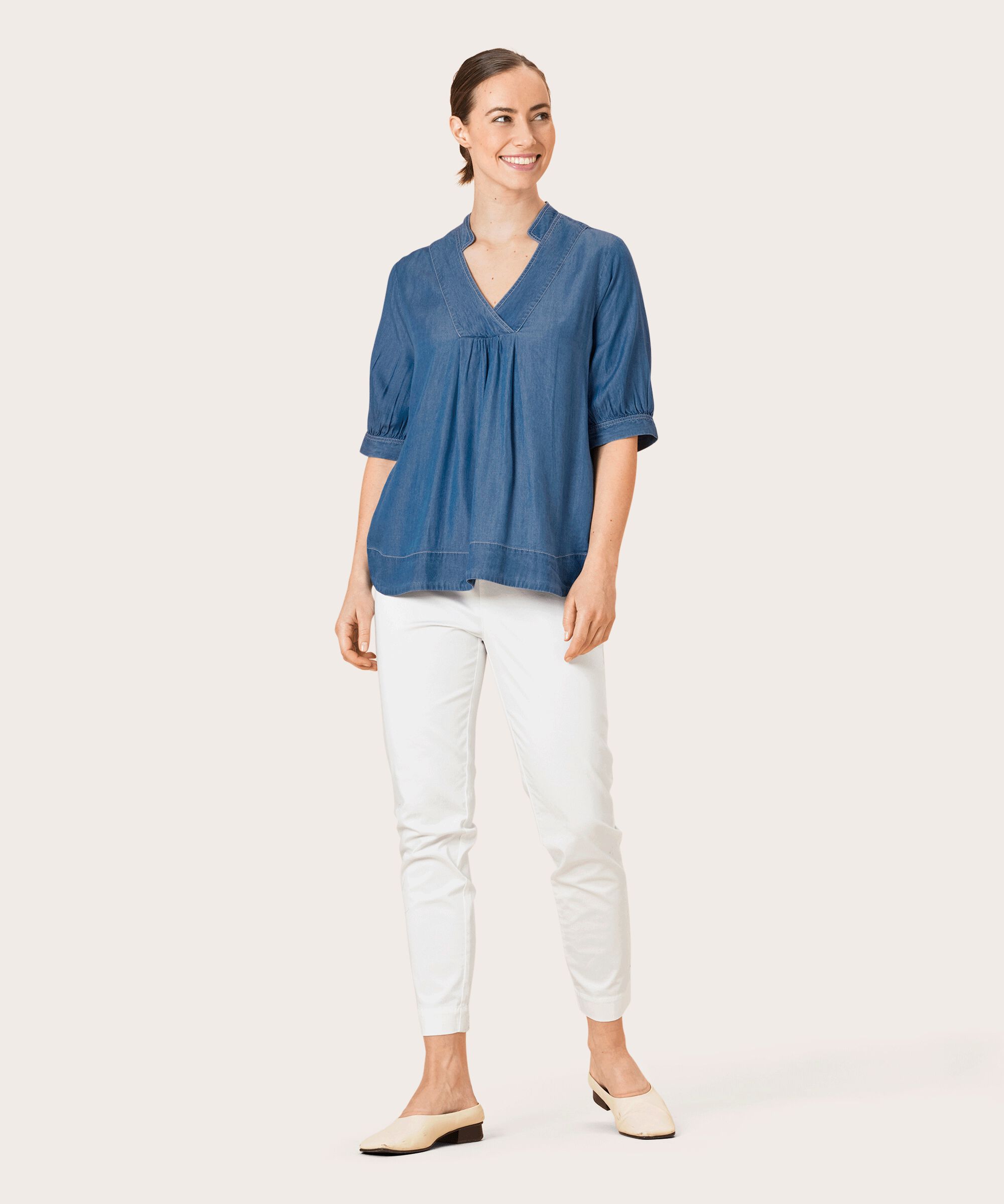 DOMICIA BLOUSE, Blue Denim
