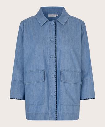 Imanea Denim Shirt Jacket, Blue Denim