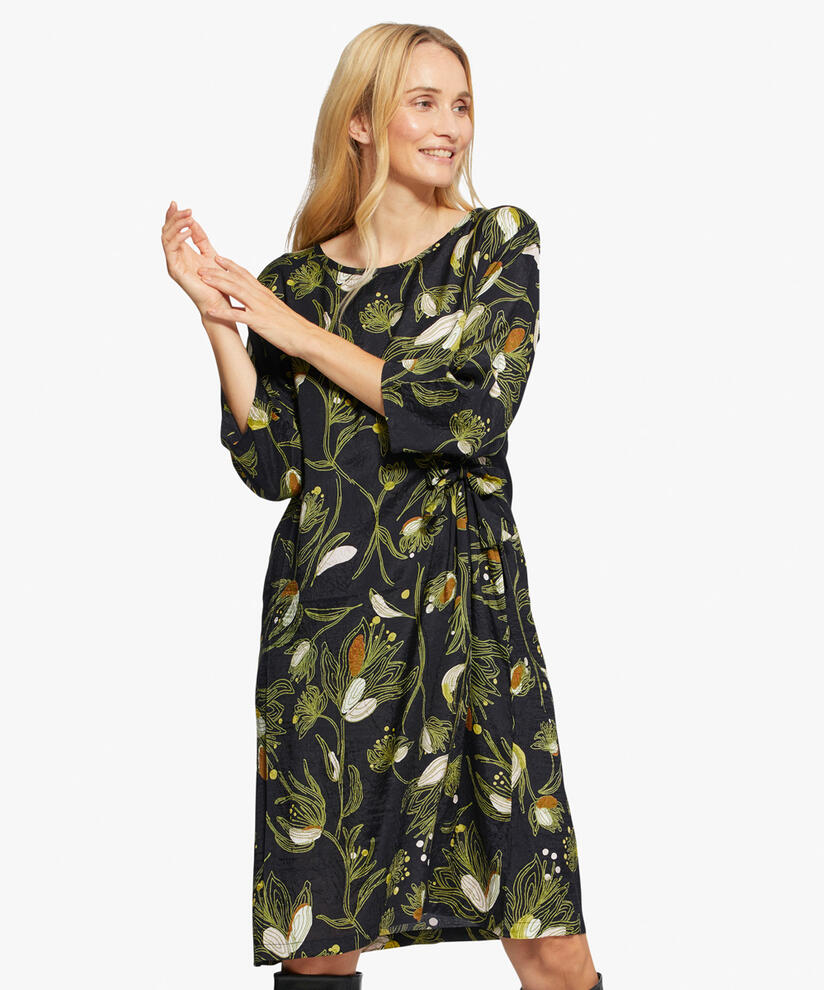 NONIE DRESS, Green Sheen