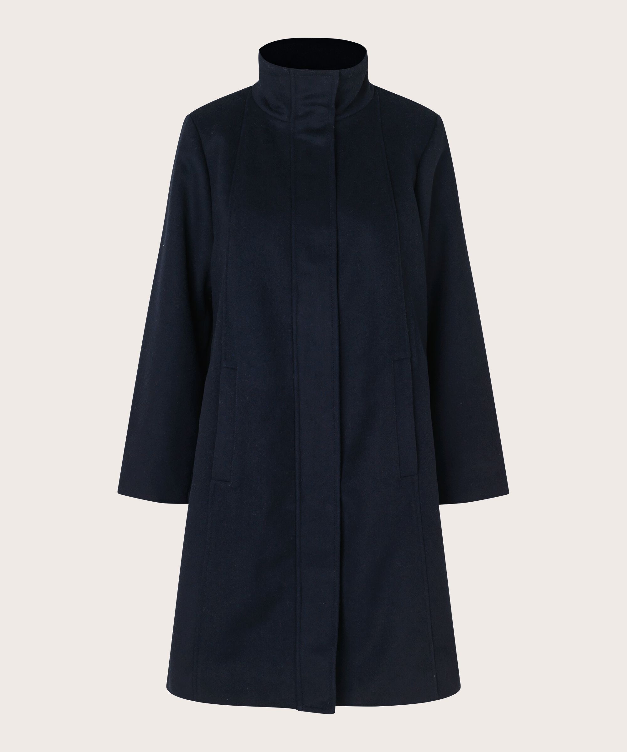 Trine Wool Coat, Navy