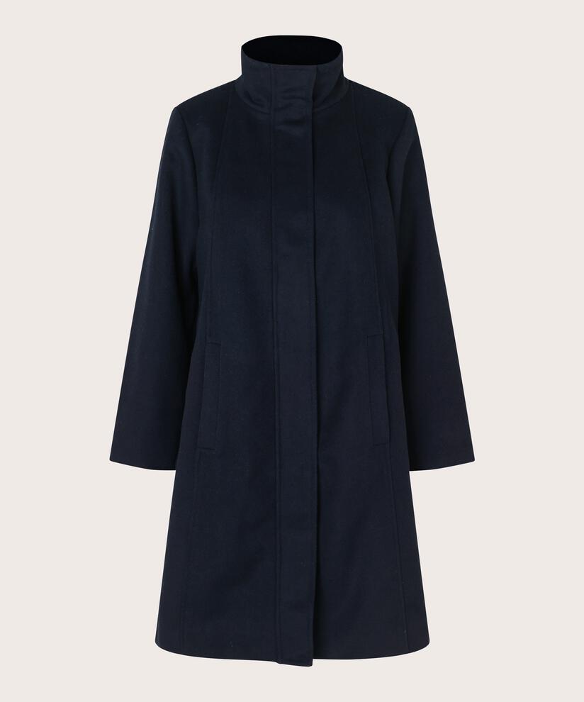 Trine Wool Coat, Navy