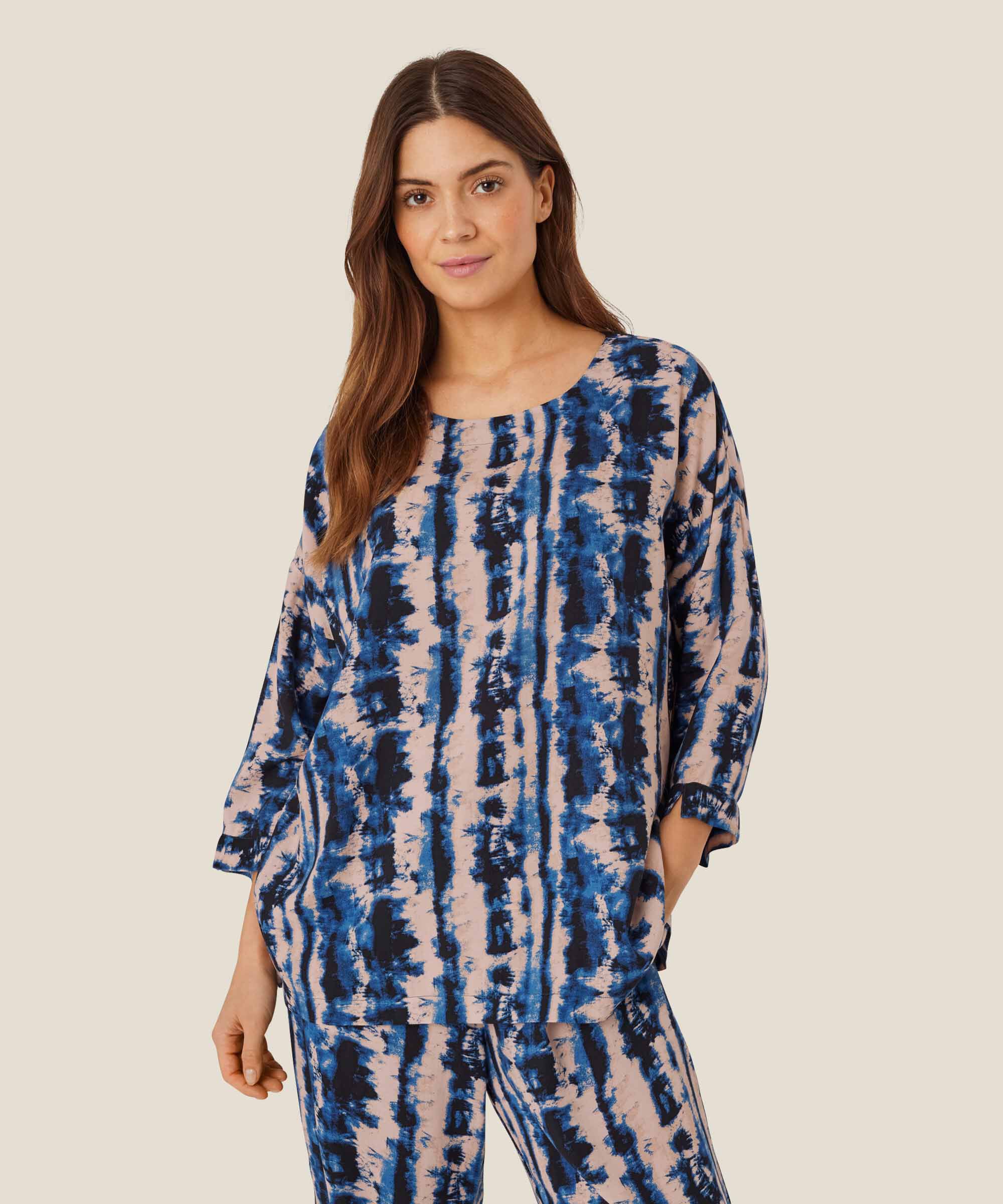 Becca Blouse, Navy Peony