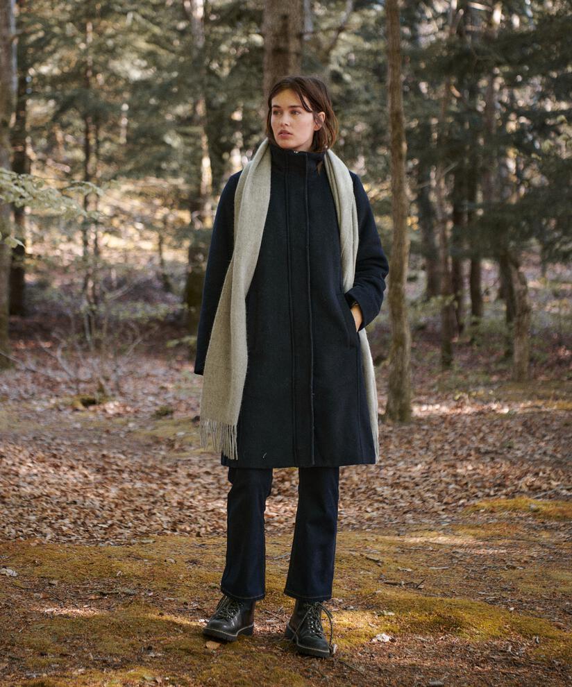 Trine Wool Coat, Navy