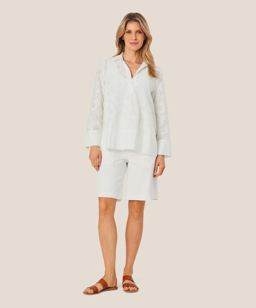 Pravaia Denim Shorts, White