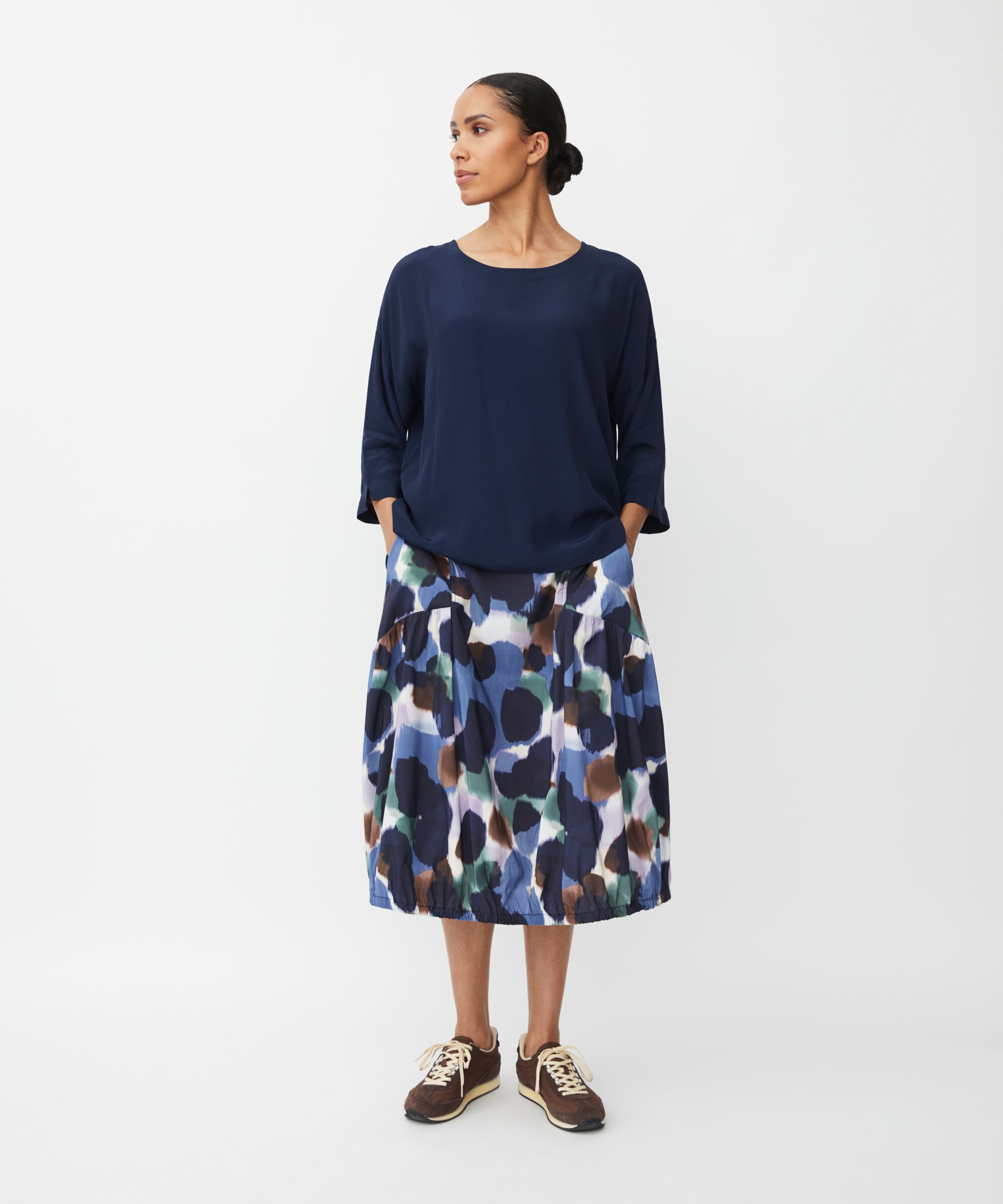 Becca Blouse, Navy Blazer
