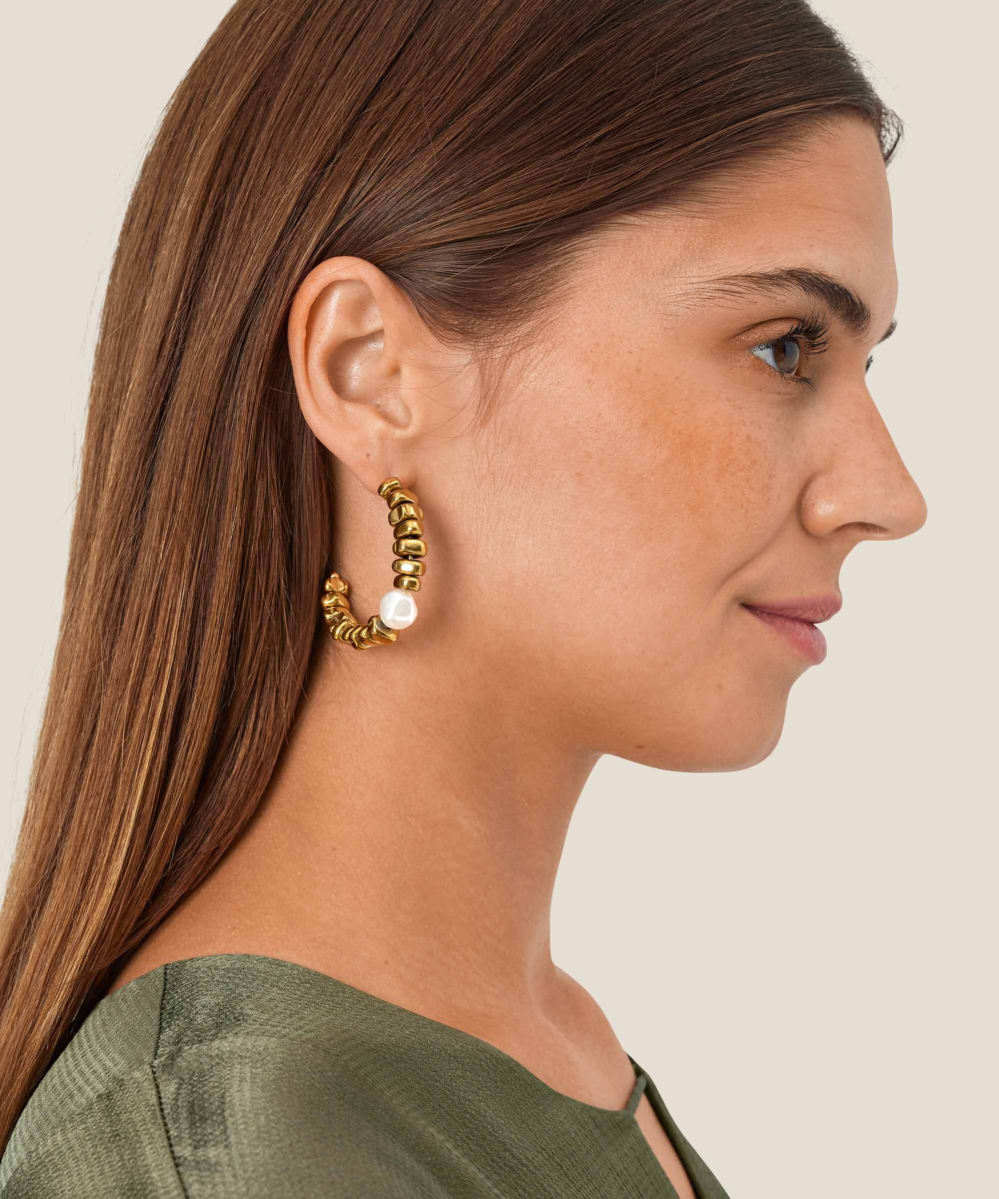 Rue Earrings, Gold