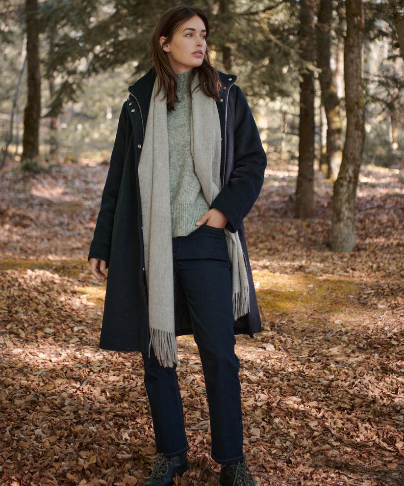 Trine Wool Coat, Navy