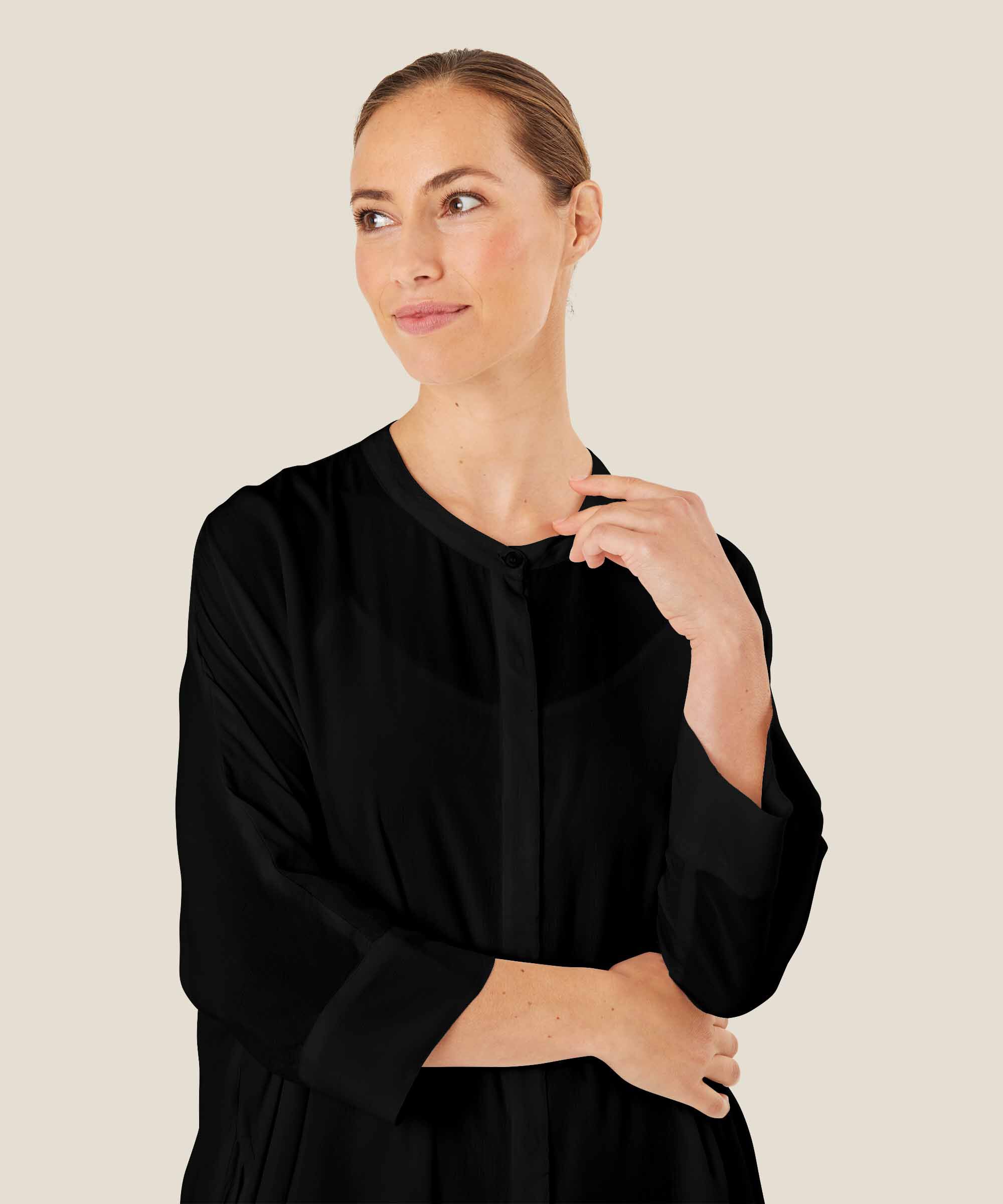 Iosetta Shirt Dress, Black