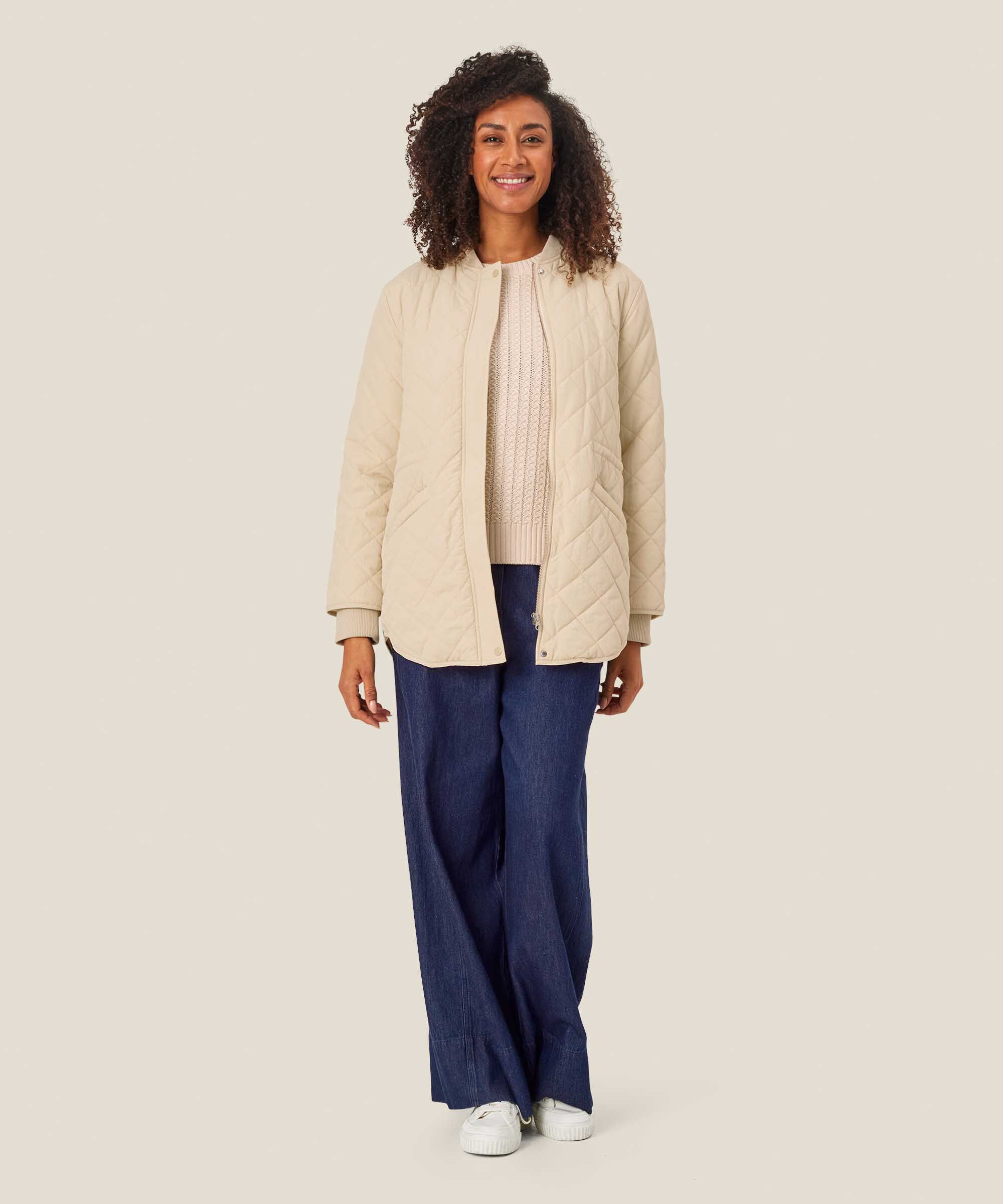 Topasi Coat, Oyster White