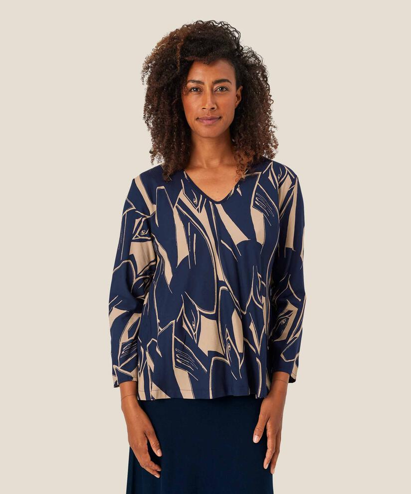 Kala Blouse, Navy Blazer