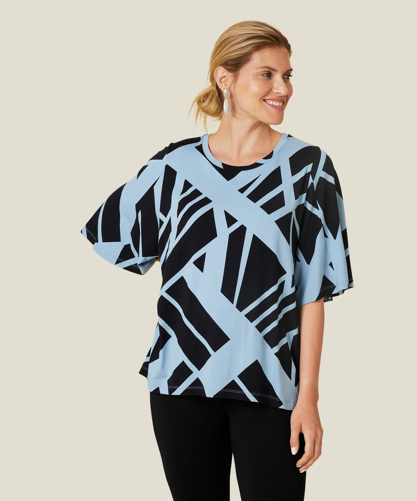 BESSANA JERSEY TOP, Faded Denim