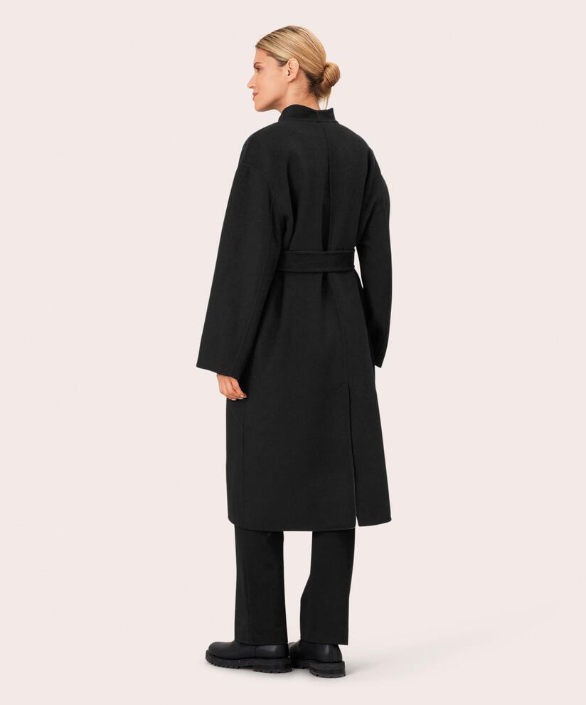 Tora Wool Coat, Black/m.grey.m