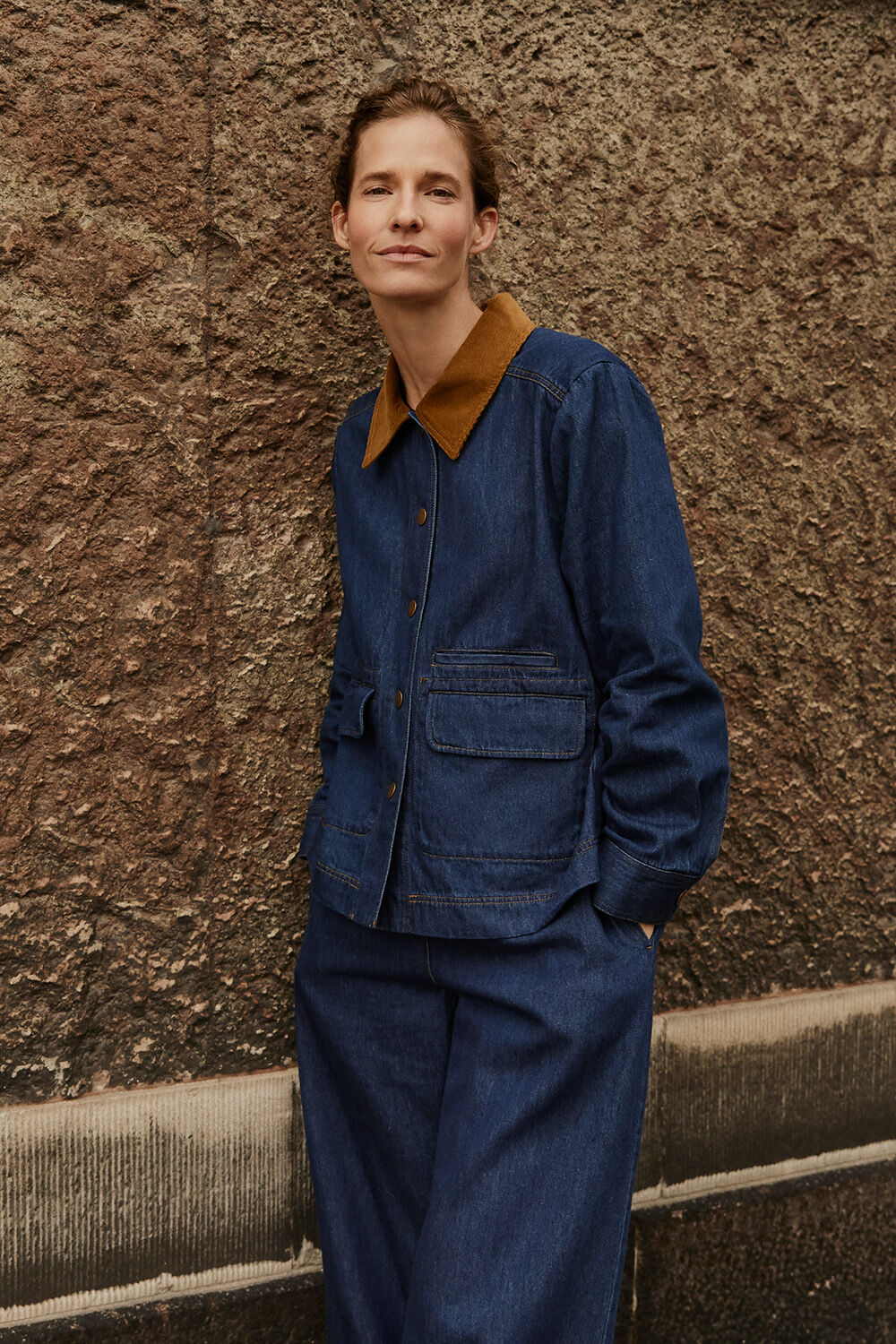 Julemi Denim Jacket - Dark Denim, Polyxena Denim Trousers - Dark Denim