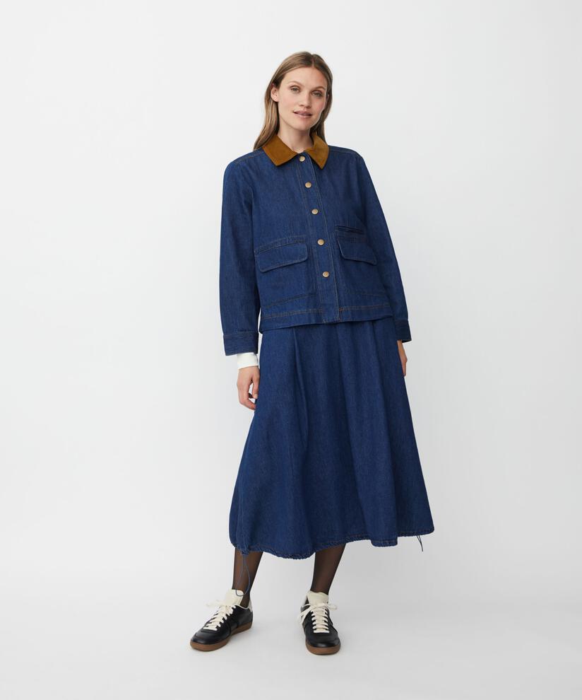 Stephi Denim Skirt, Dark Denim